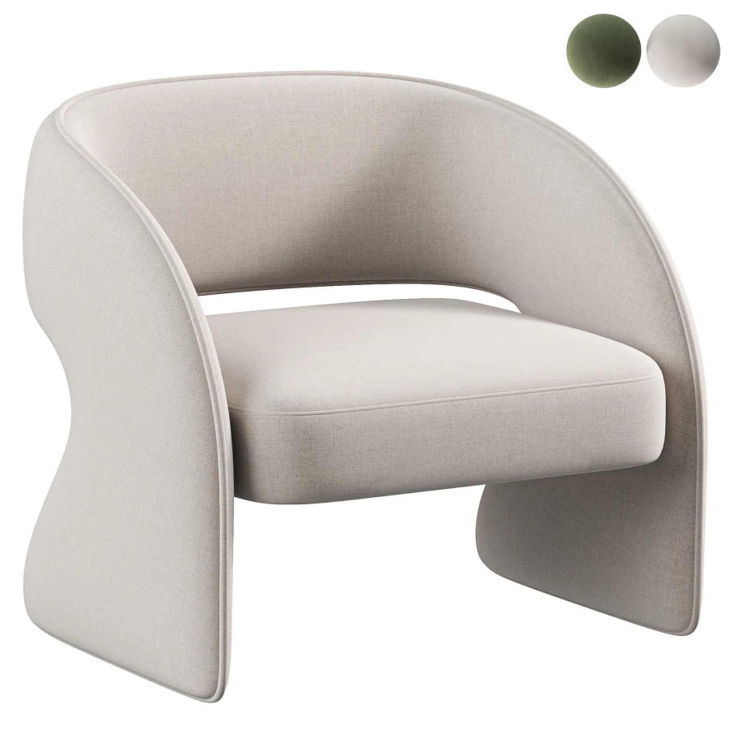 Arhaus Clair White Fabric Armchair - image-5