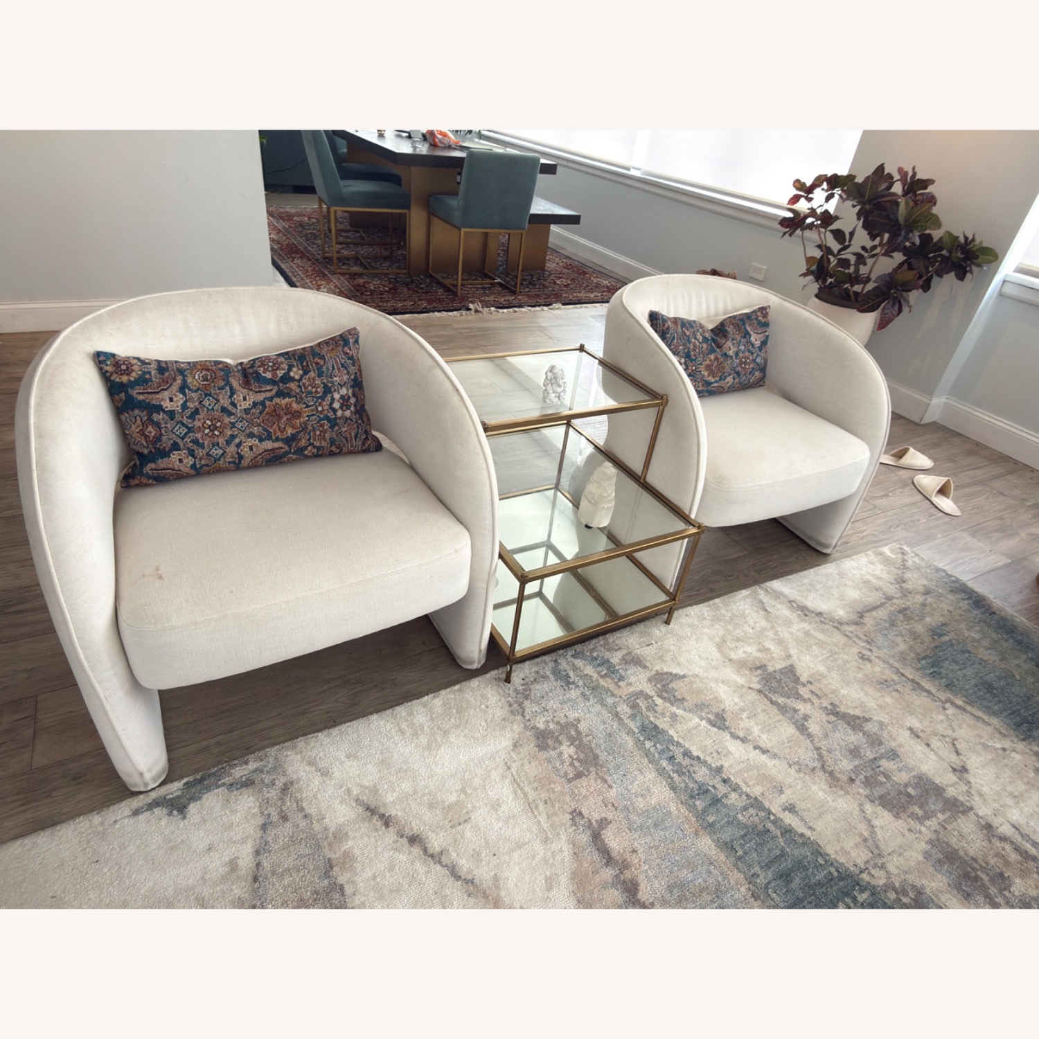 Arhaus Clair White Fabric Armchair - image-3