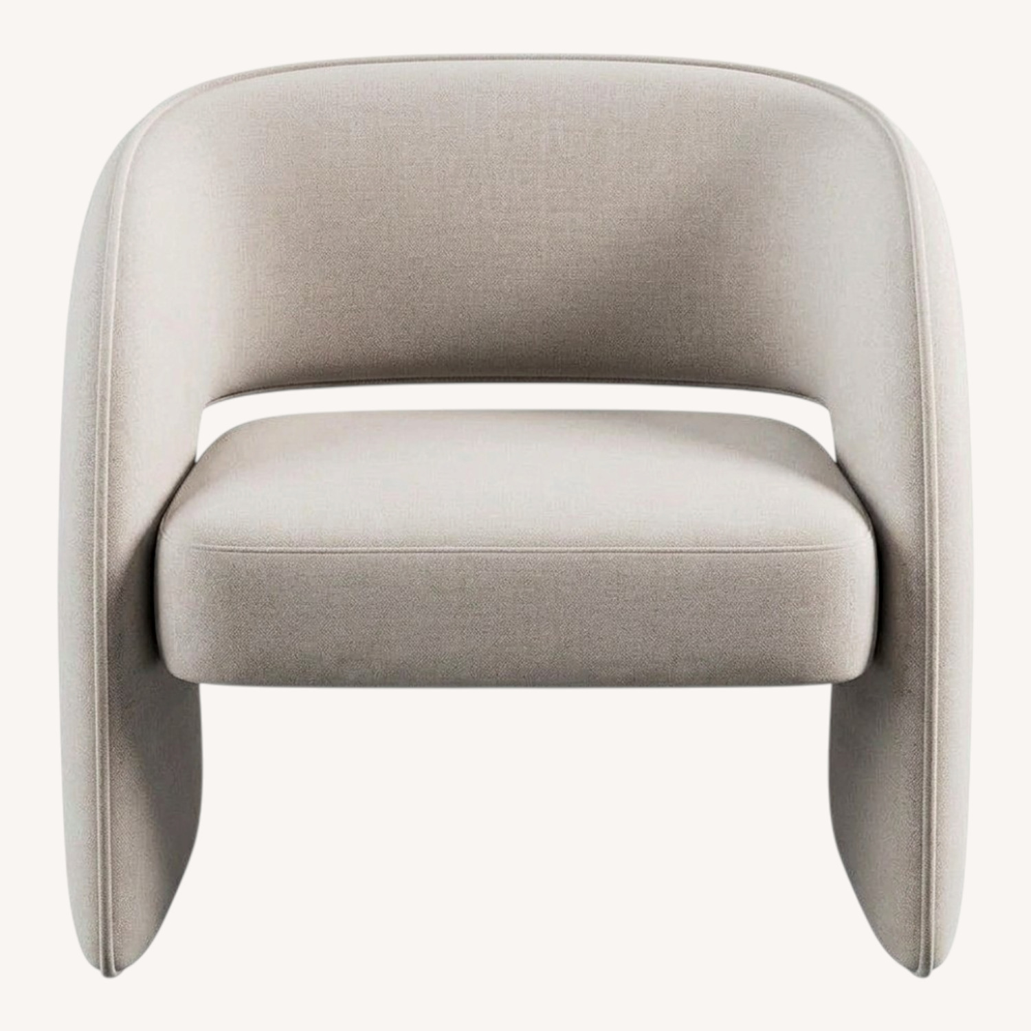 Arhaus Clair White Fabric Armchair - image-0