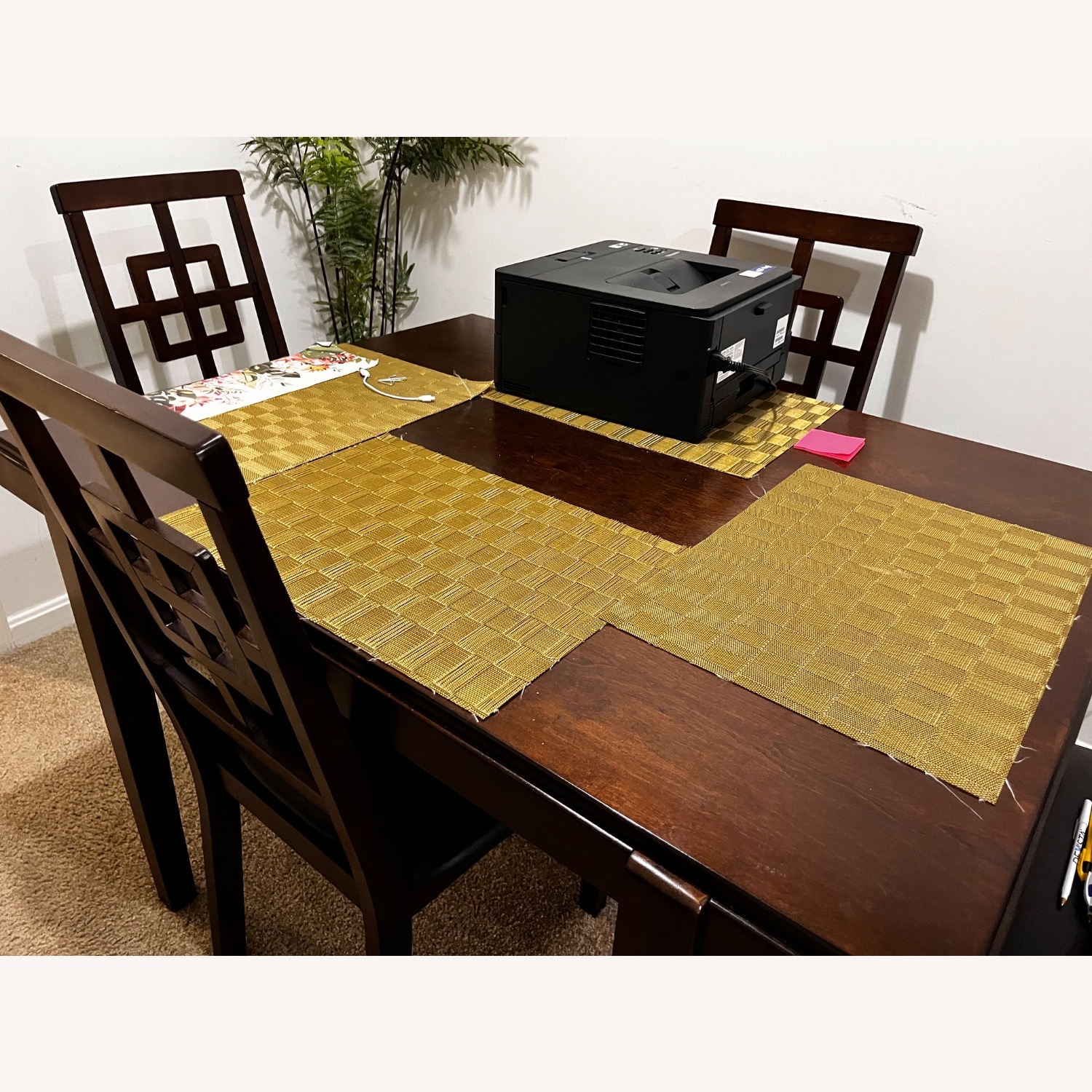 Sealey Dark Brown Wood Dining Set - image-3