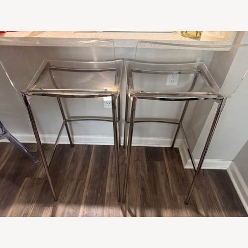 Used CB2 Chiaro Acrylic Bar Stools for sale on AptDeco