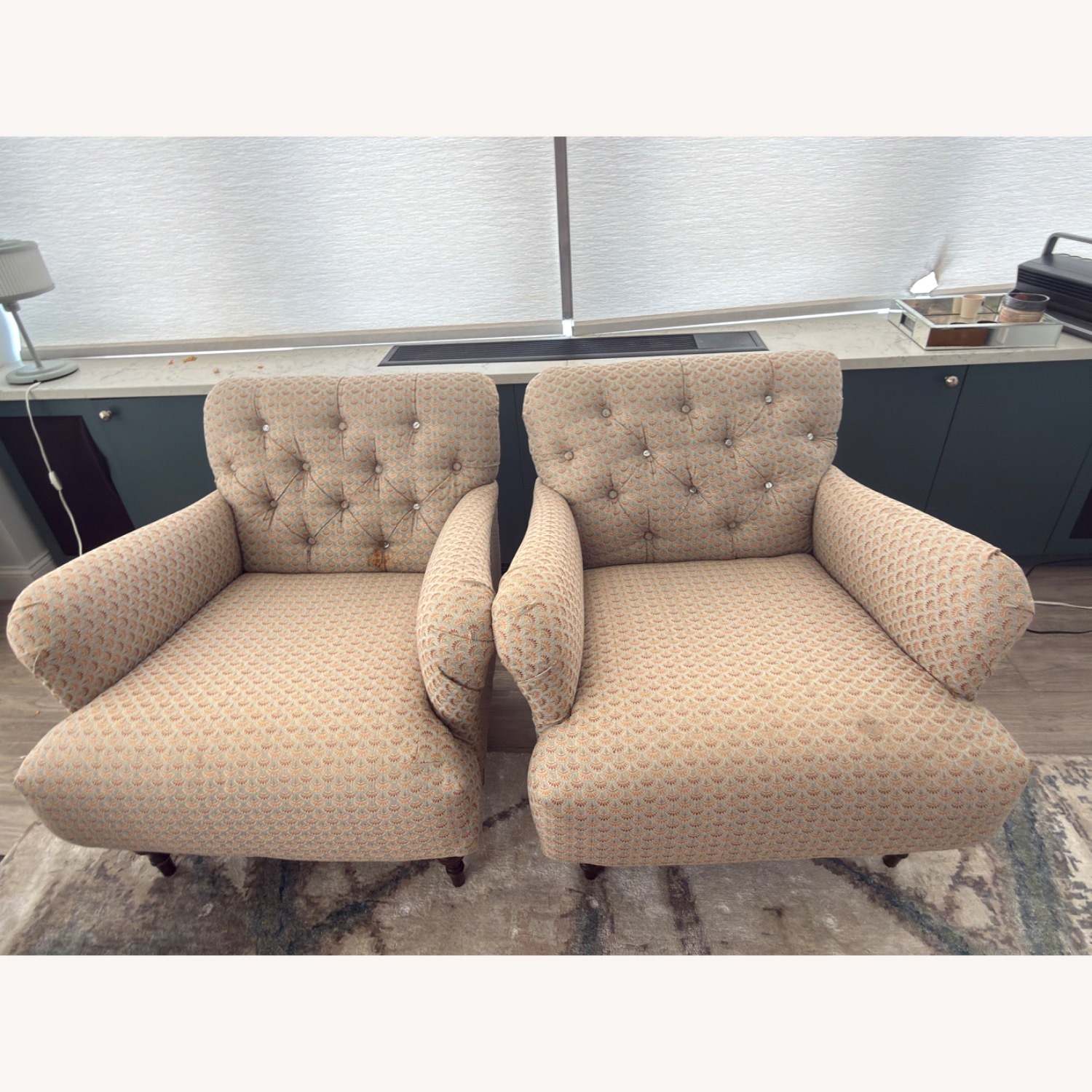 Pottery Barn Blue Armchair - image-1