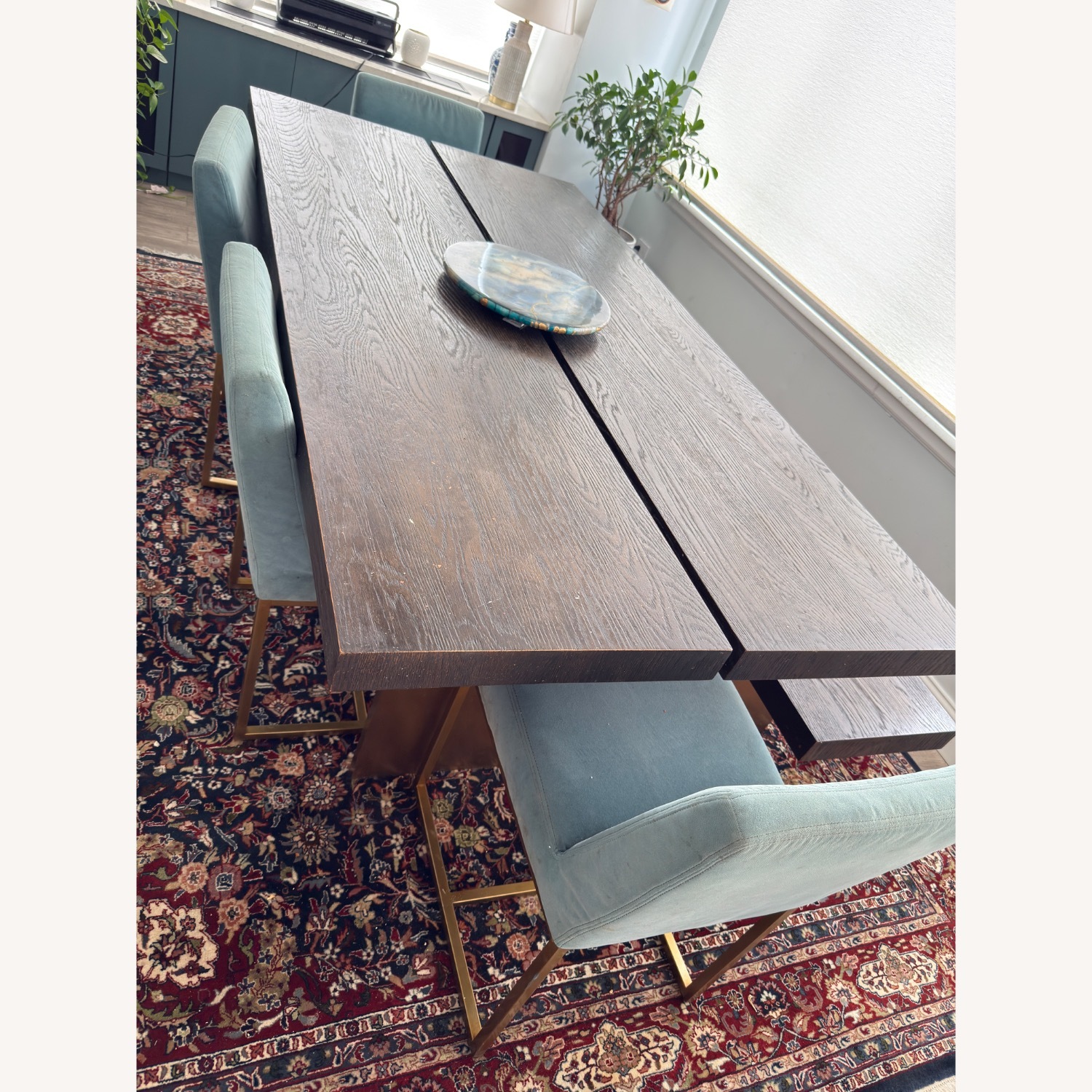 Restoration Hardware Black Wood Dining Table - image-1