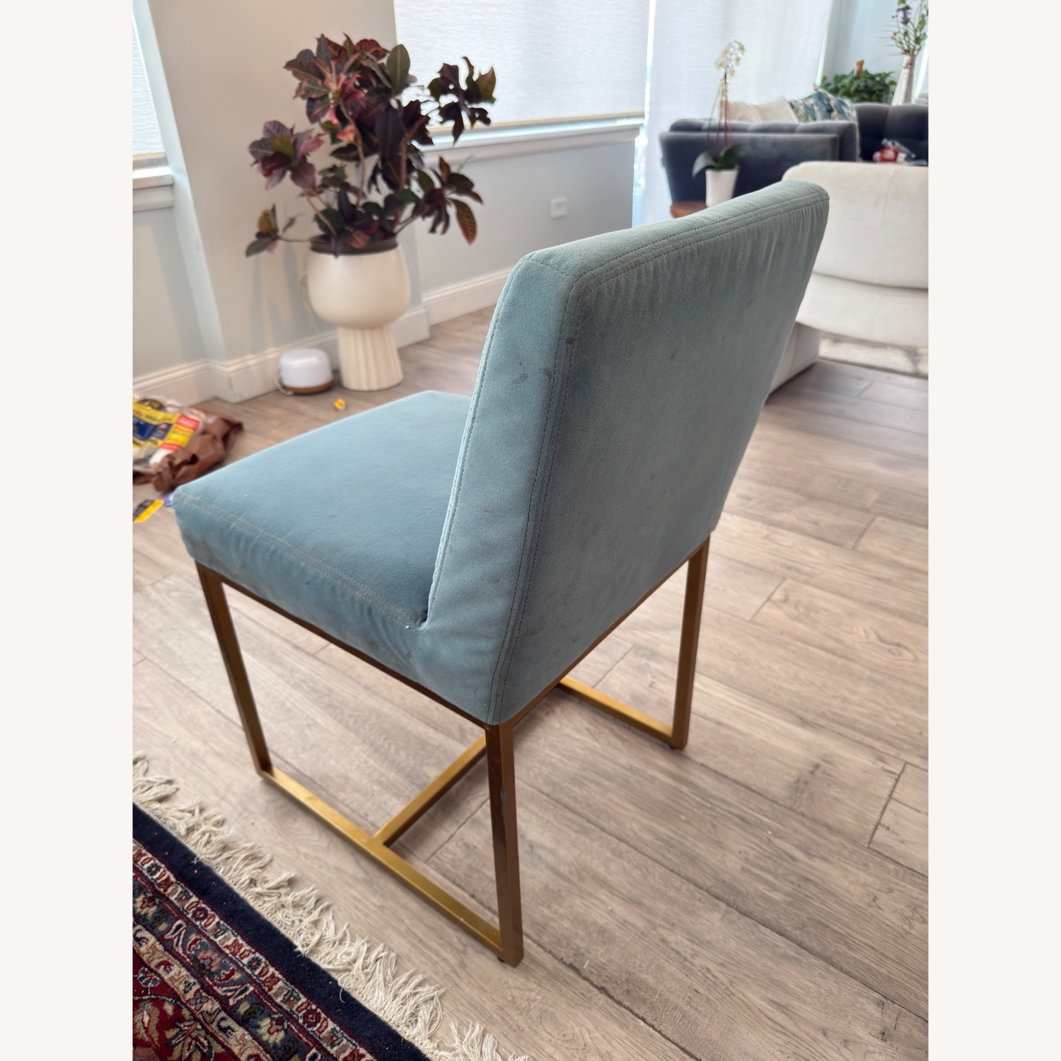 Restoration Hardware Emery Blue Dining Chairs - image-3
