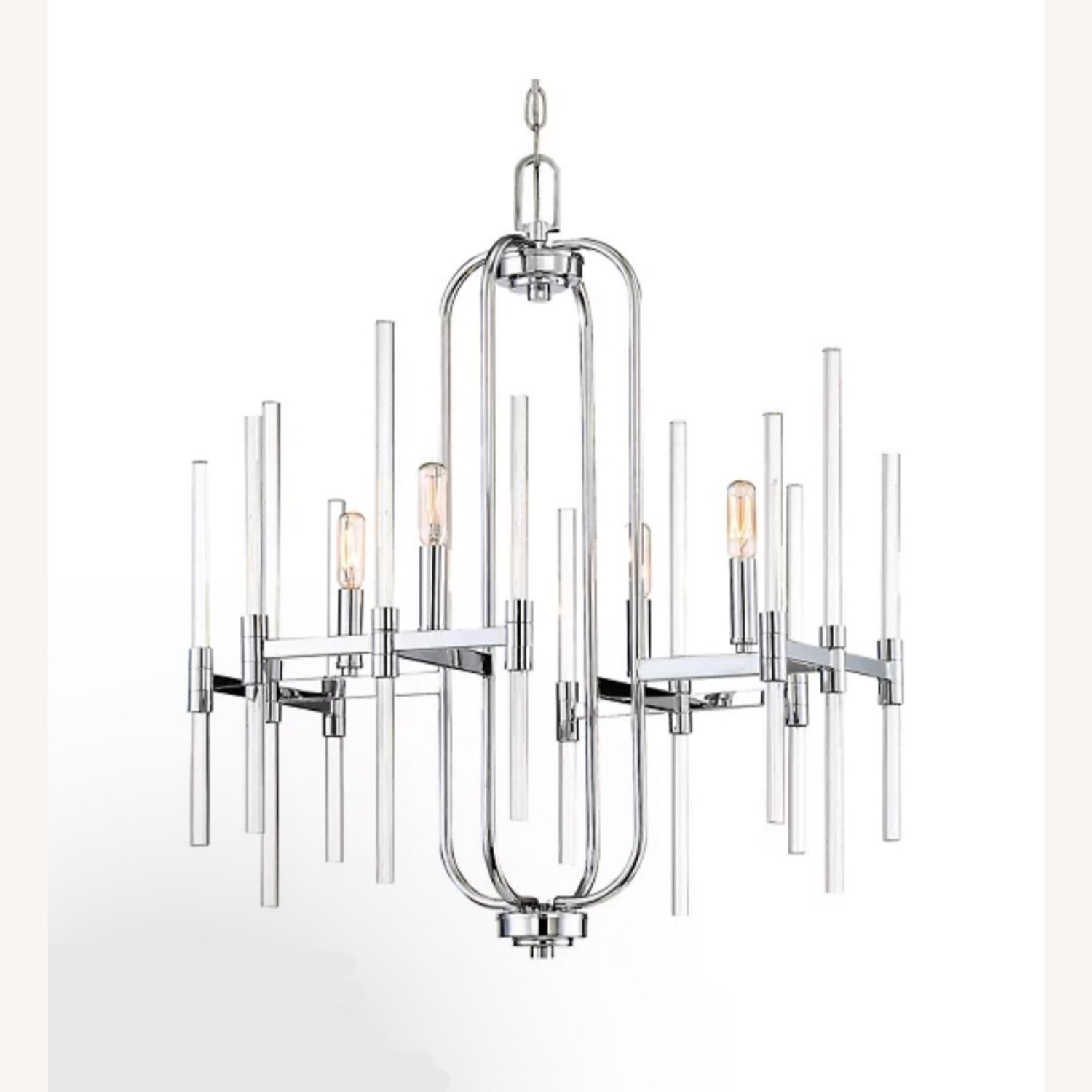 Bed Bath & Beyond Minka Lavery Pillar Chrome 22-Inch Wide 4 Light Chandelier - image-1