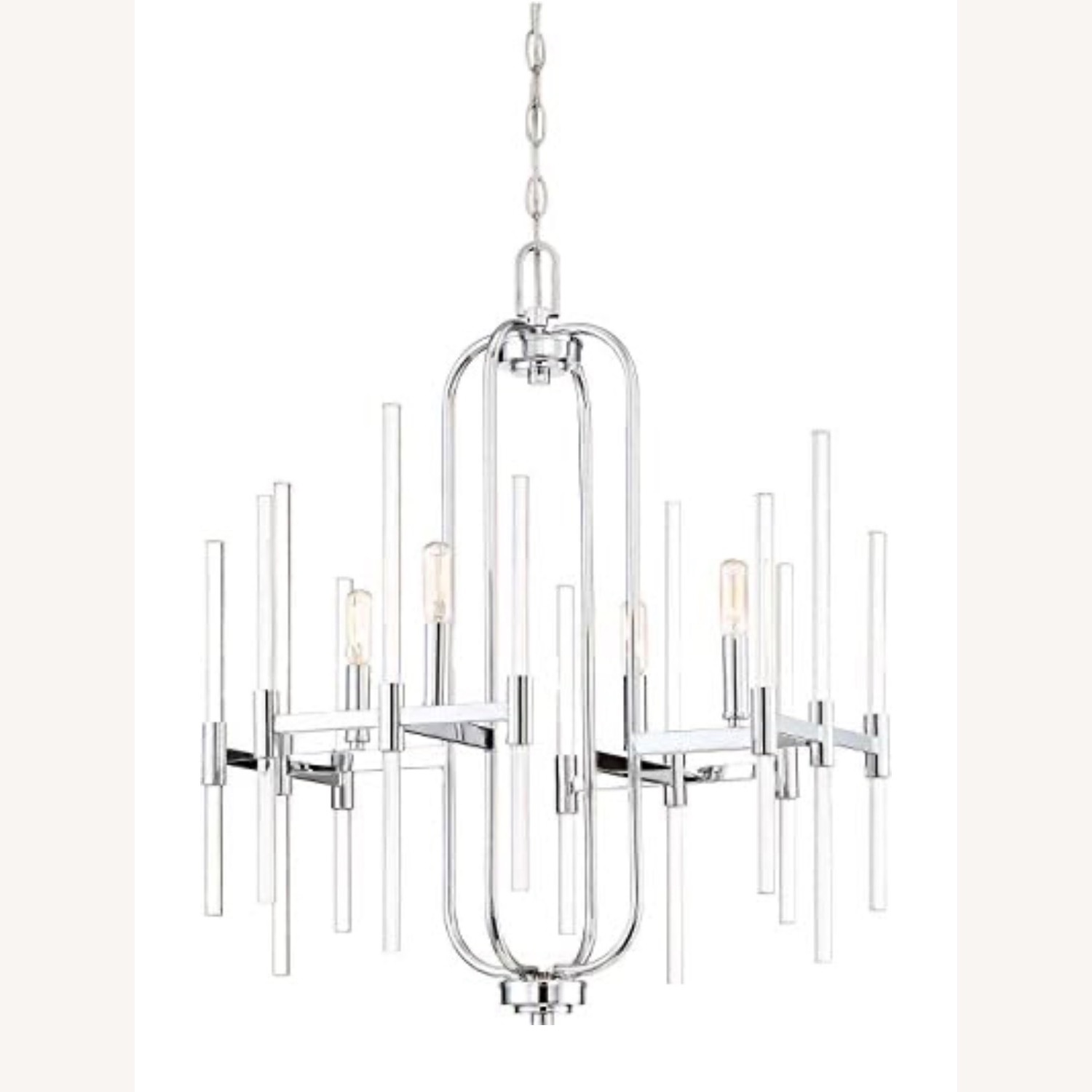 Bed Bath & Beyond Minka Lavery Pillar Chrome 22-Inch Wide 4 Light Chandelier - image-2