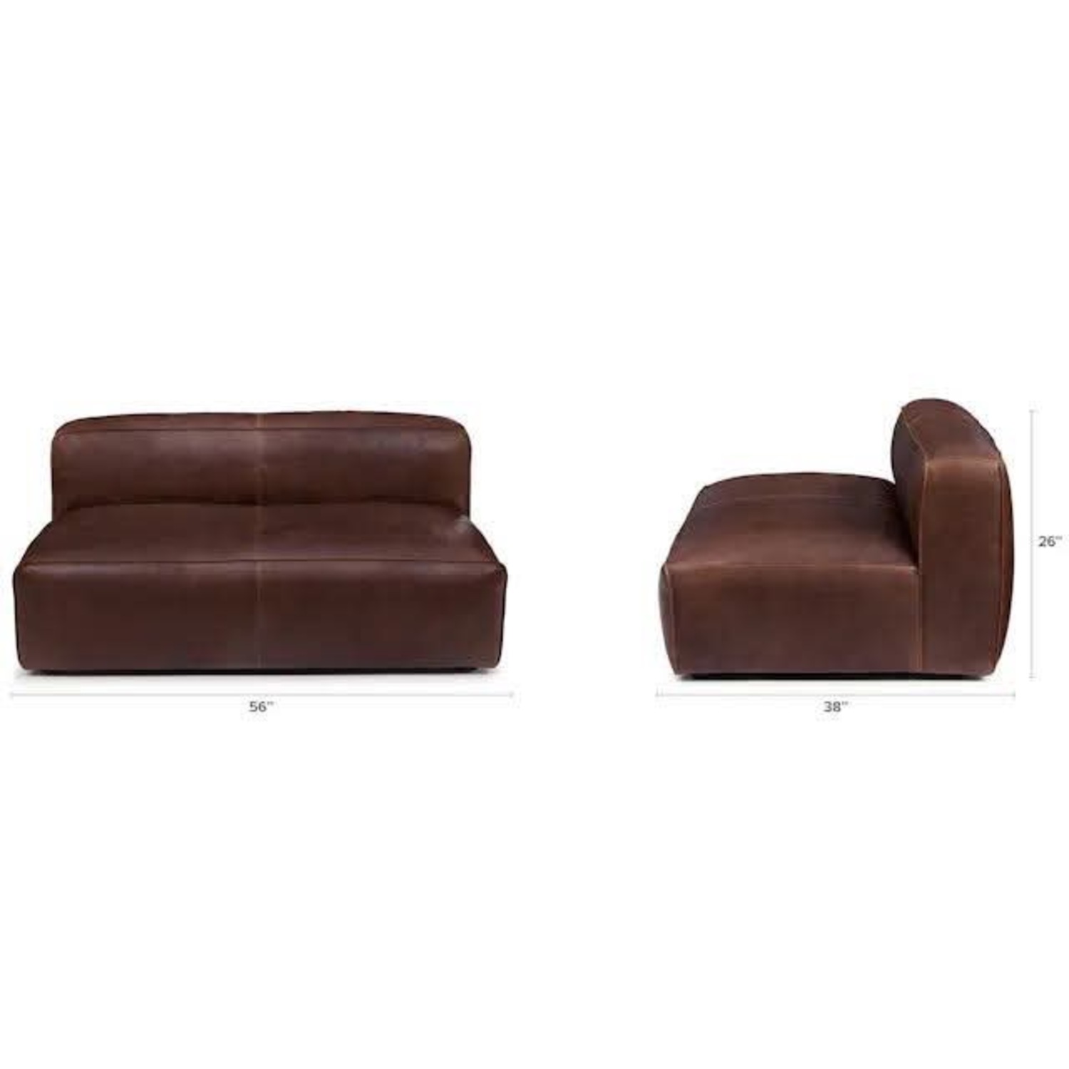 Article Cigar Leather 2 Piece Sectional + Ottoman - image-9