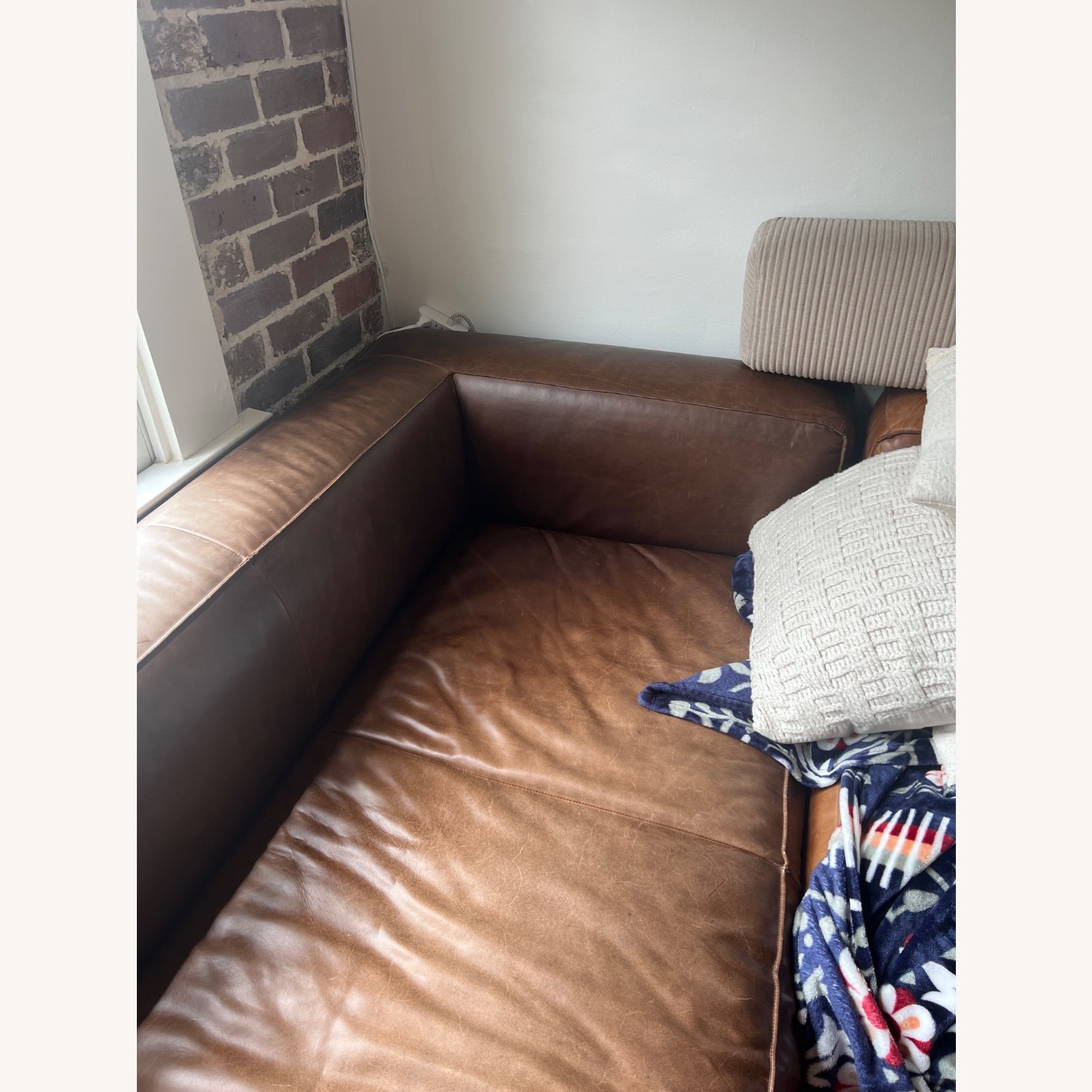 Article Cigar Leather 2 Piece Sectional + Ottoman - image-3