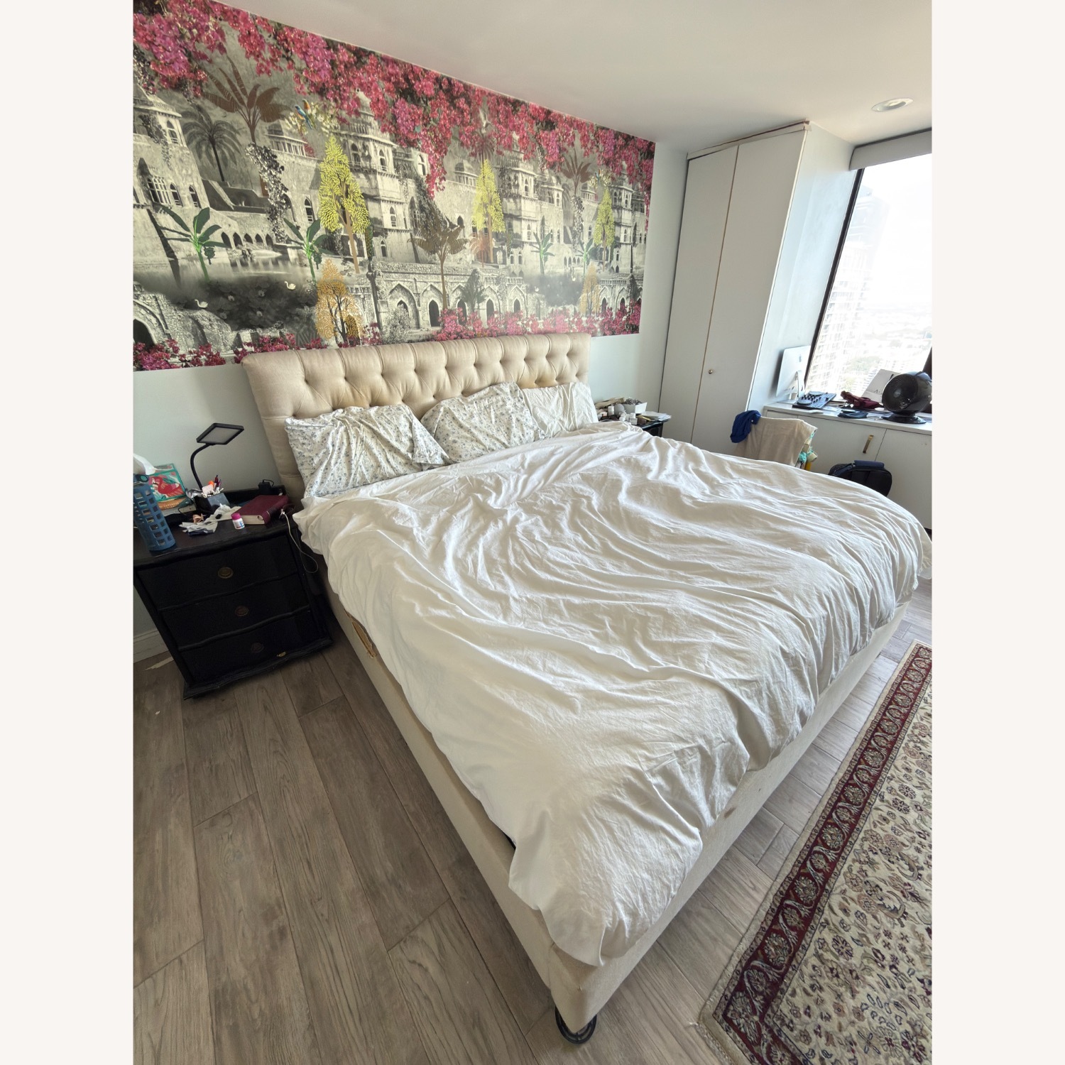 Restoration Hardware Chesterfield Natural King Bed - image-3