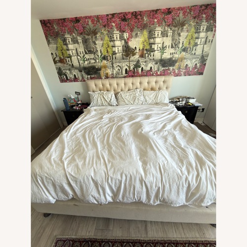 Used Restoration Hardware Chesterfield Natural King Bed for sale on AptDeco