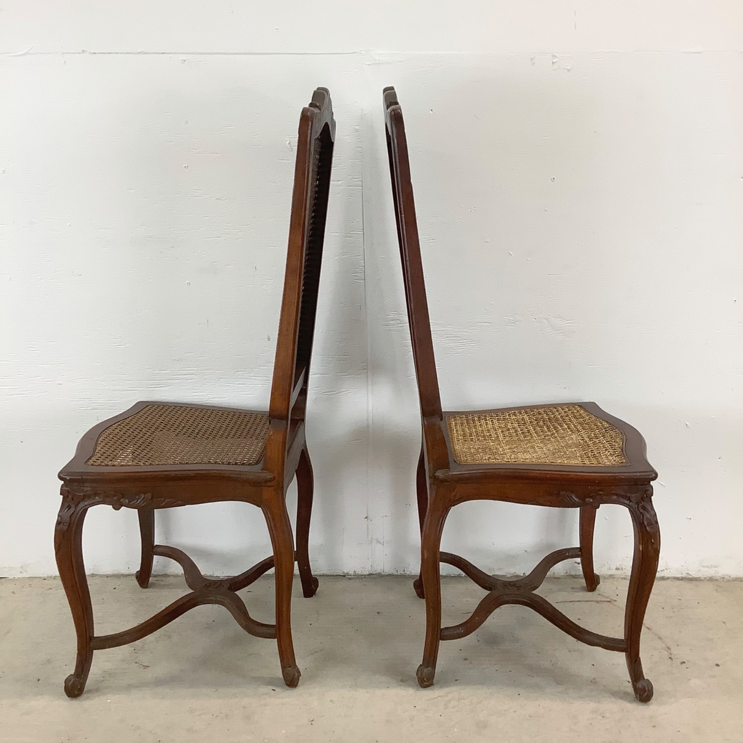 Antique Cane Seat Dining Chairs Set of 4 - image-4