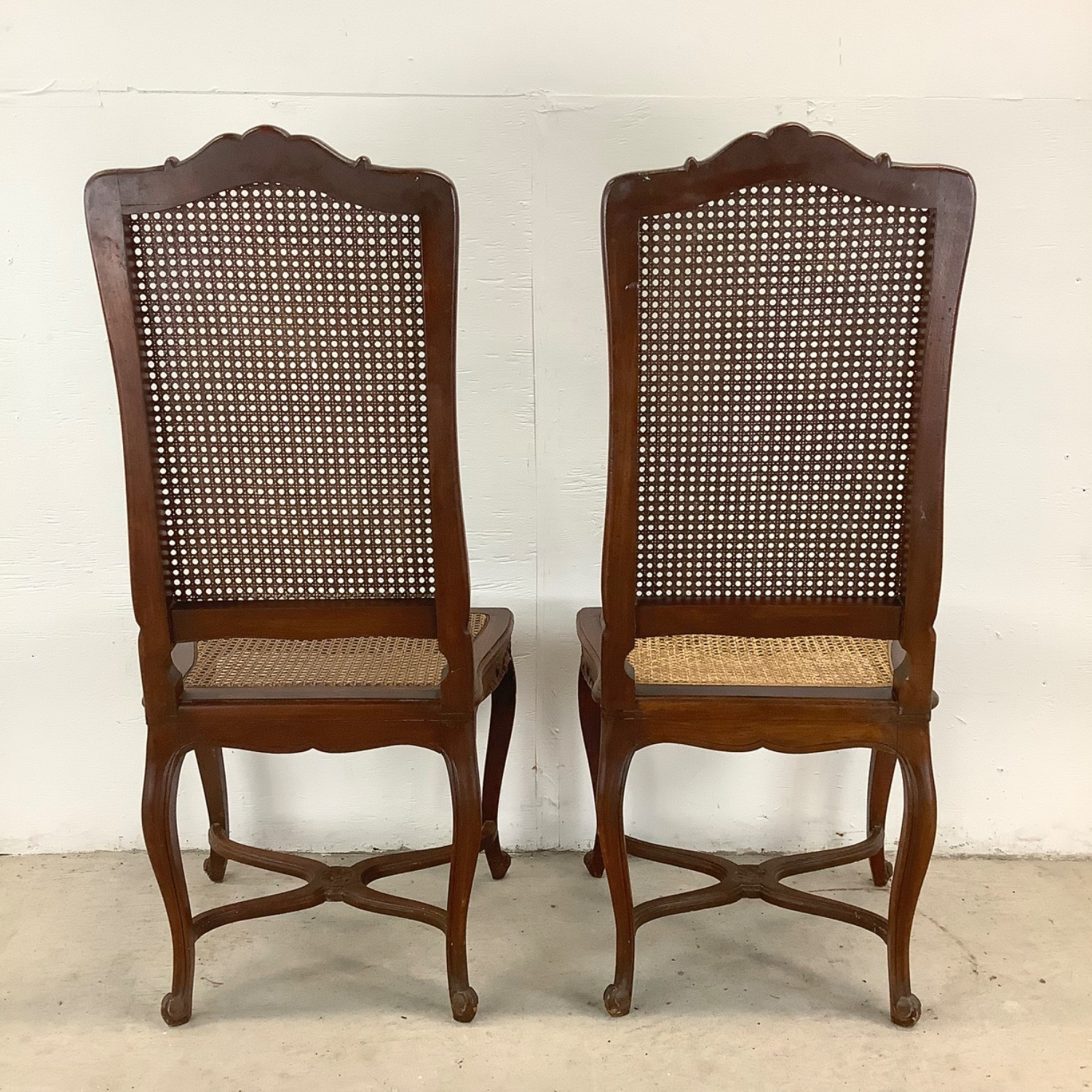 Antique Cane Seat Dining Chairs Set of 4 - image-5