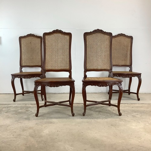 Used Antique Cane Seat Dining Chairs Set of 4 for sale on AptDeco