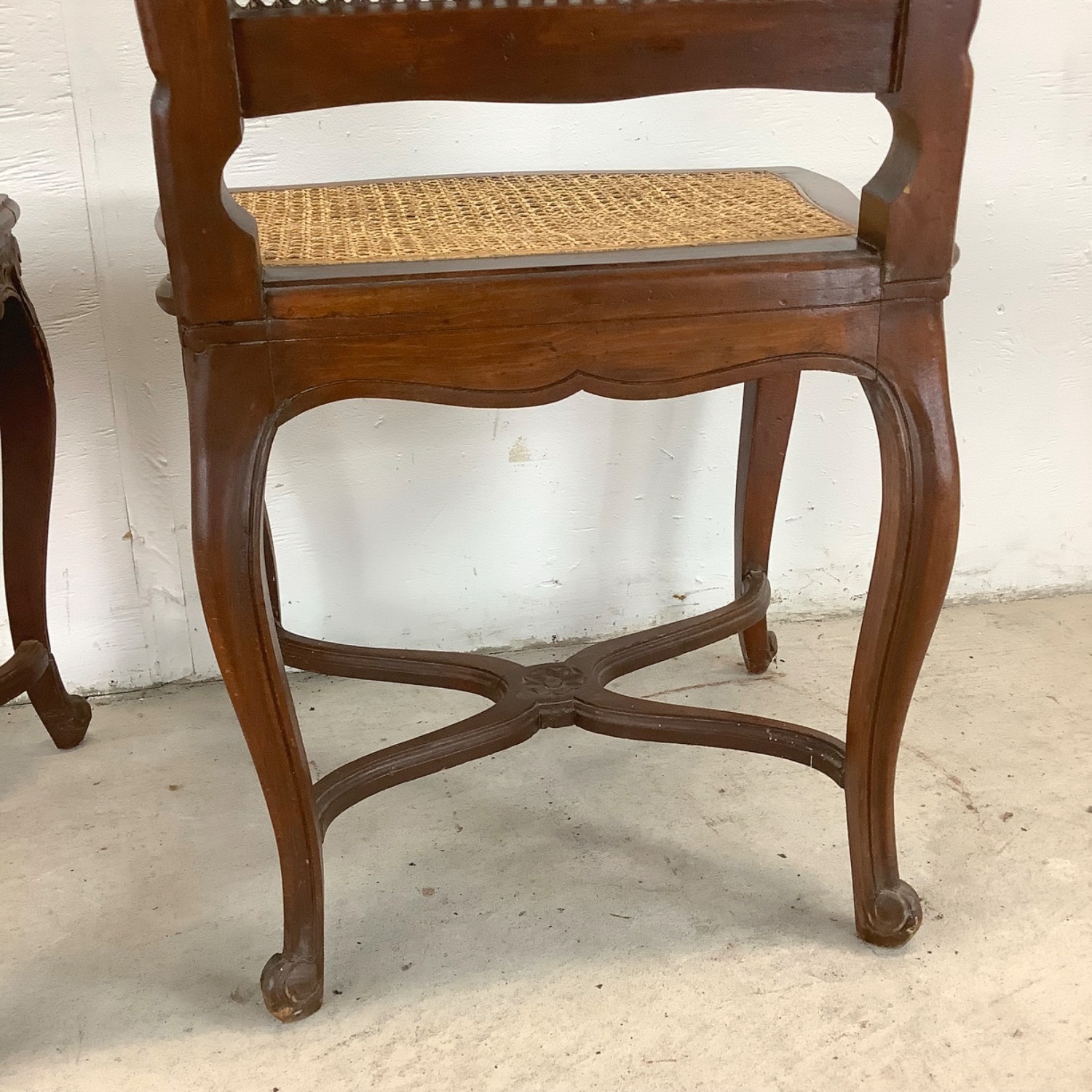 Antique Cane Seat Dining Chairs Set of 4 - image-7