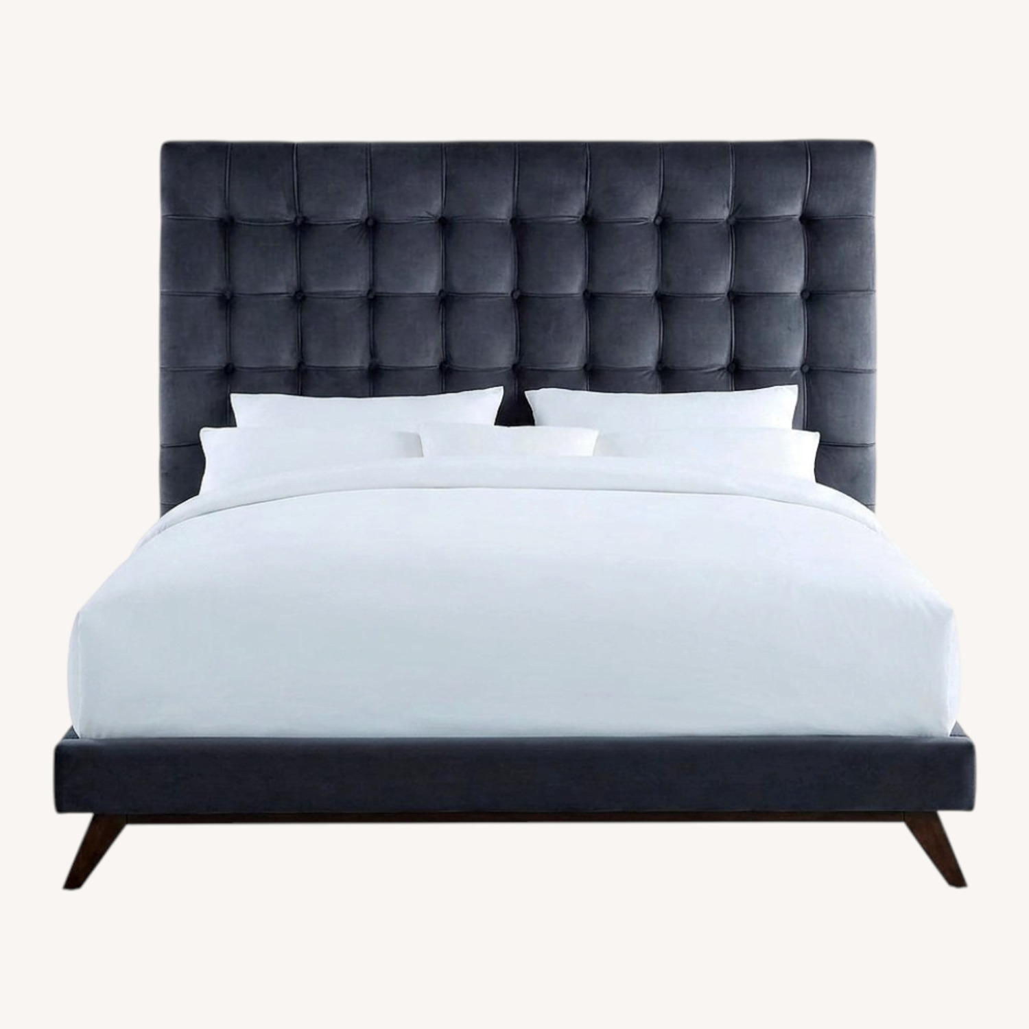 Amazon Eden Grey Velvet Bed Frame - image-0