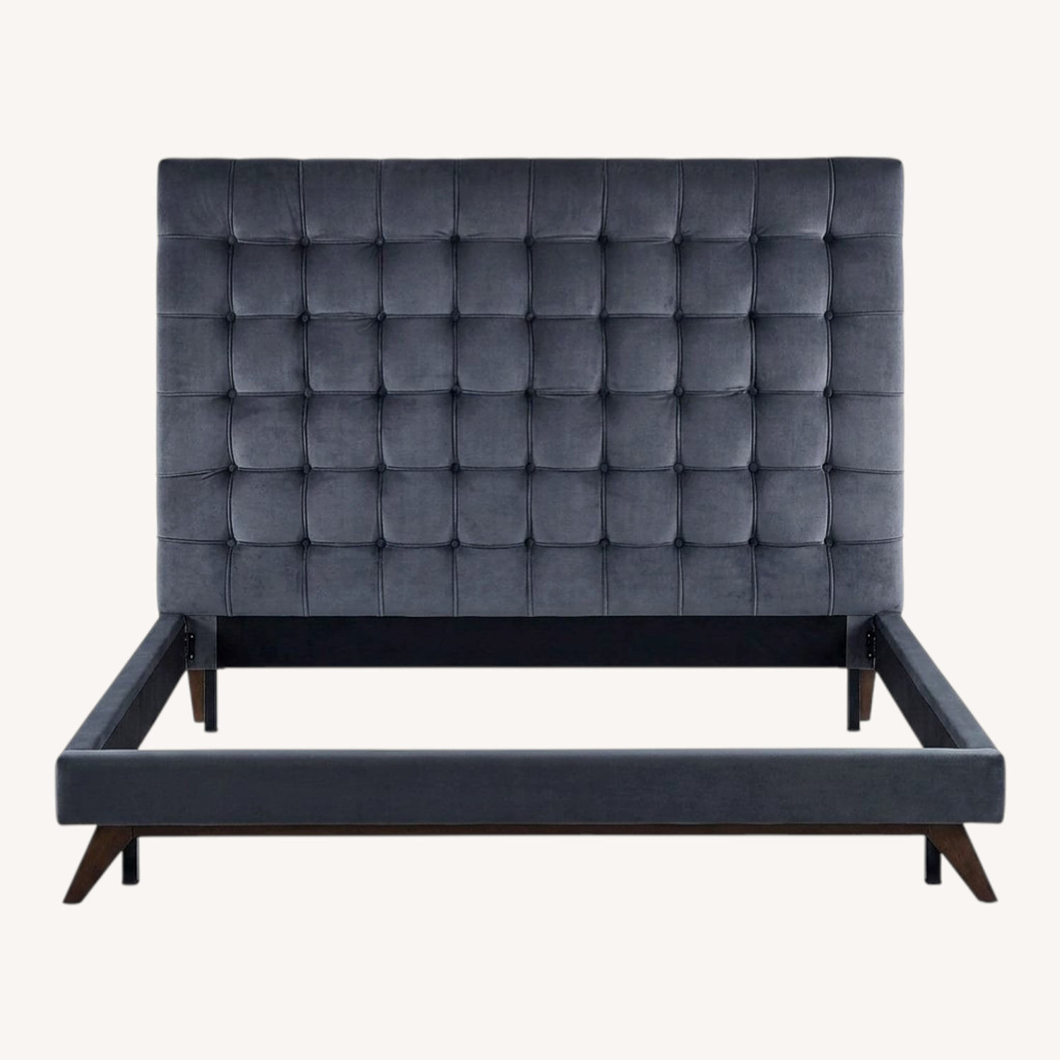 Amazon Eden Grey Velvet Bed Frame - image-4