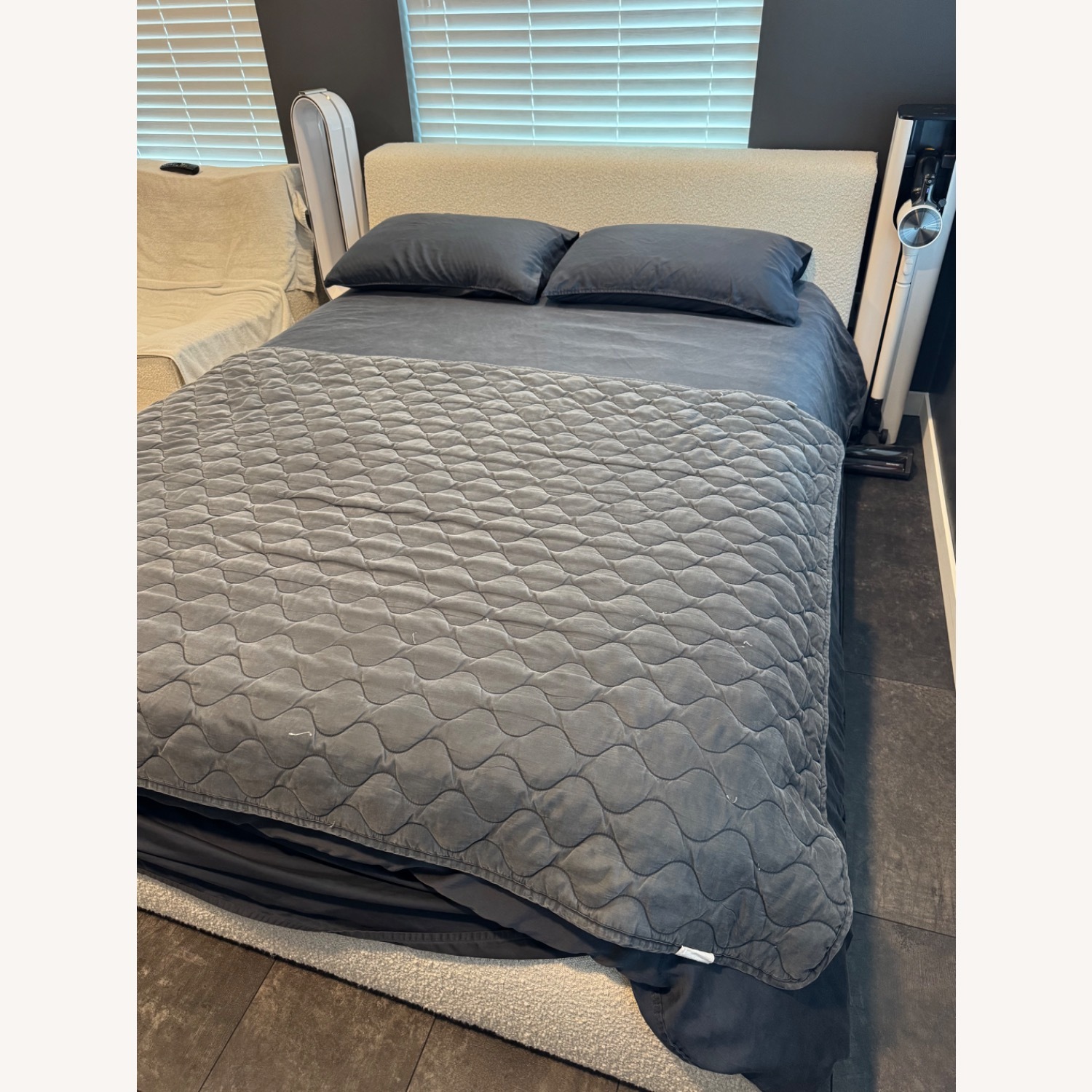 Rove Concepts Ophelia Bed White Boucle Queen Bed - image-3