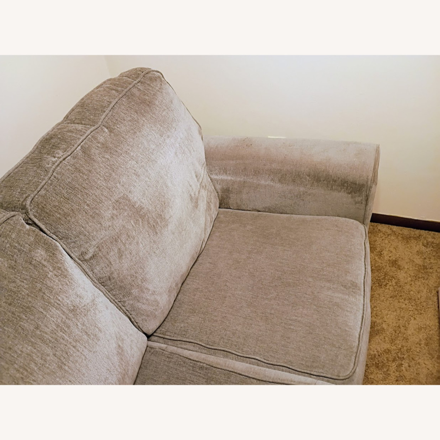 Light Gray Fabric 3+ Seater Sofa - image-3