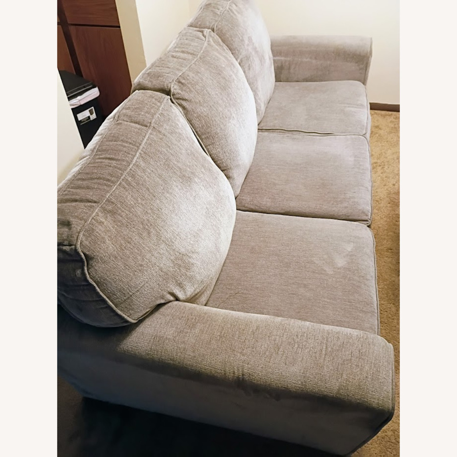 Light Gray Fabric 3+ Seater Sofa - image-1