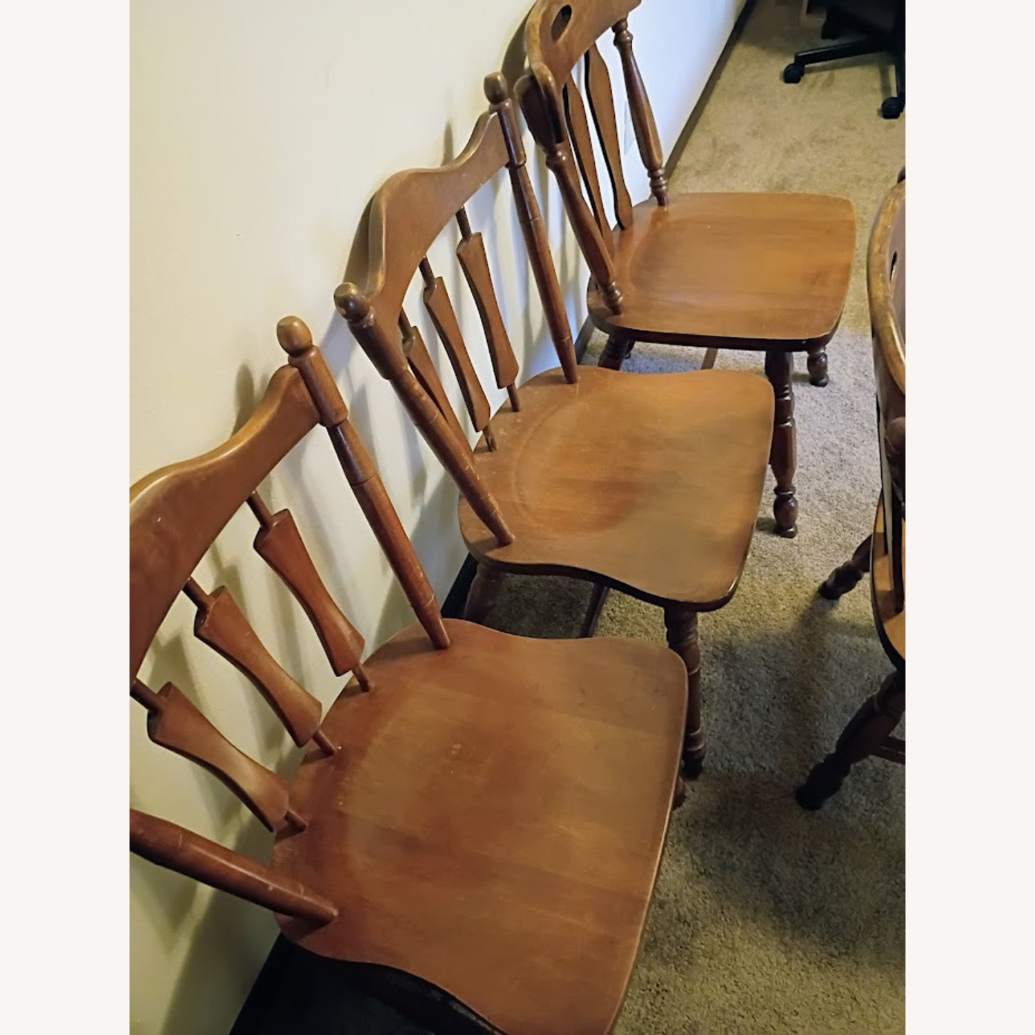 Vintage/Antique Dark Brown Wood Dining Chairs - image-4