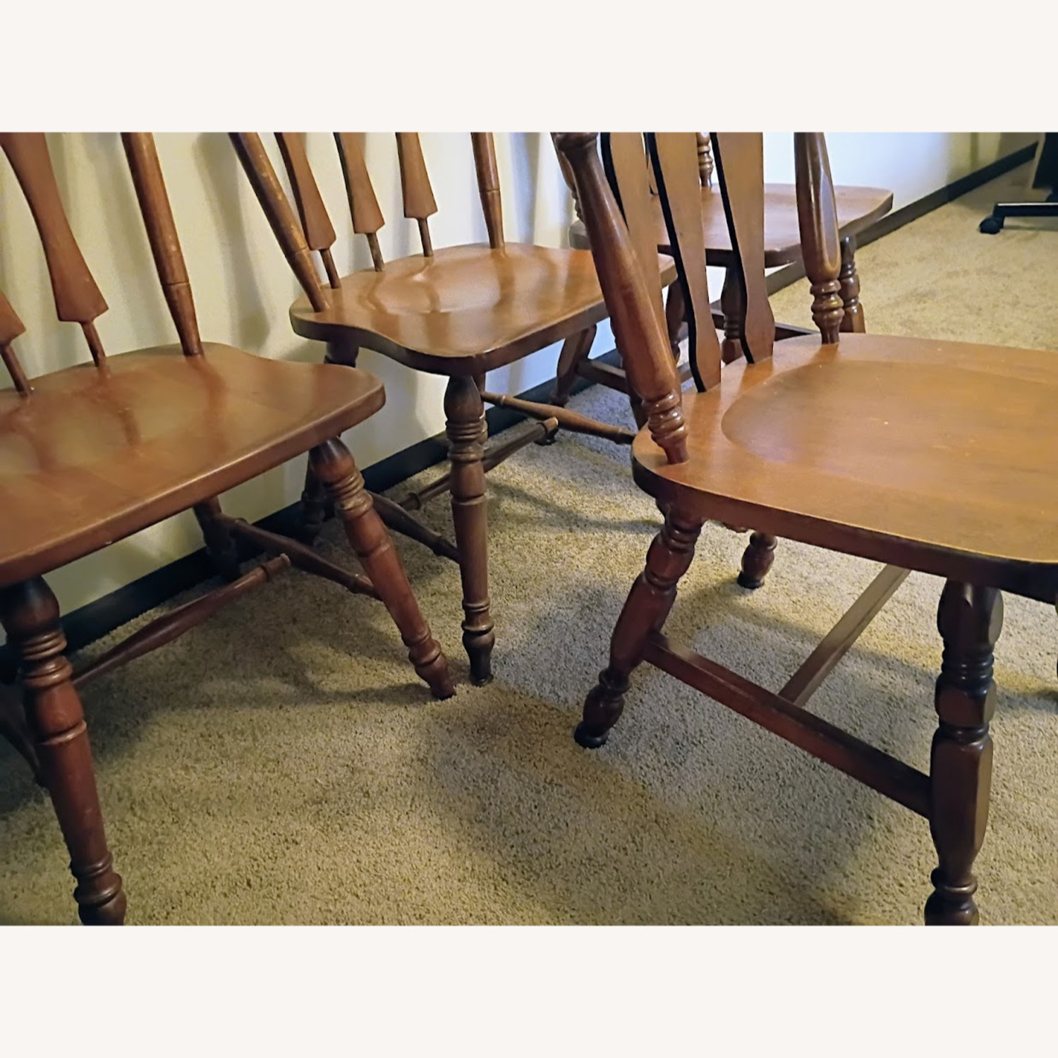 Vintage/Antique Dark Brown Wood Dining Chairs - image-3
