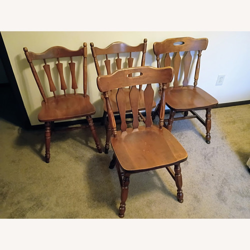 Used Vintage/Antique Dark Brown Wood Dining Chairs for sale on AptDeco
