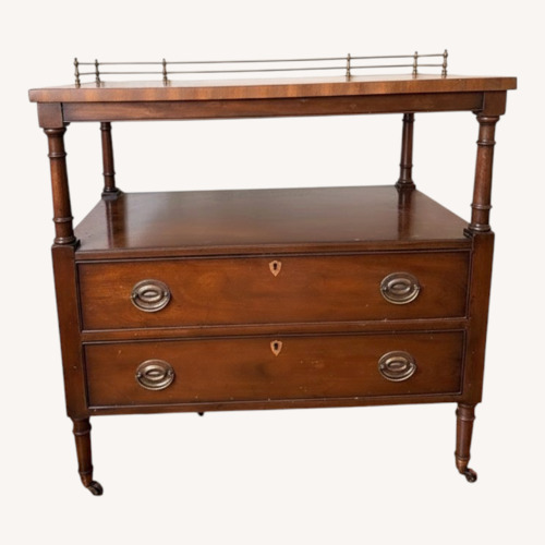 Used Vintage/Antique Finds Dark Brown Wood Bar Cart for sale on AptDeco