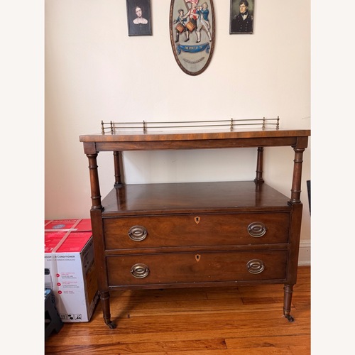 Used Vintage/Antique Finds Dark Brown Wood Bar Cart for sale on AptDeco