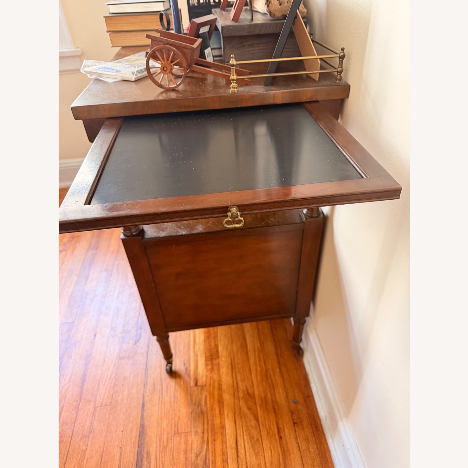 Vintage/Antique Finds Dark Brown Wood Bar Cart - image-2