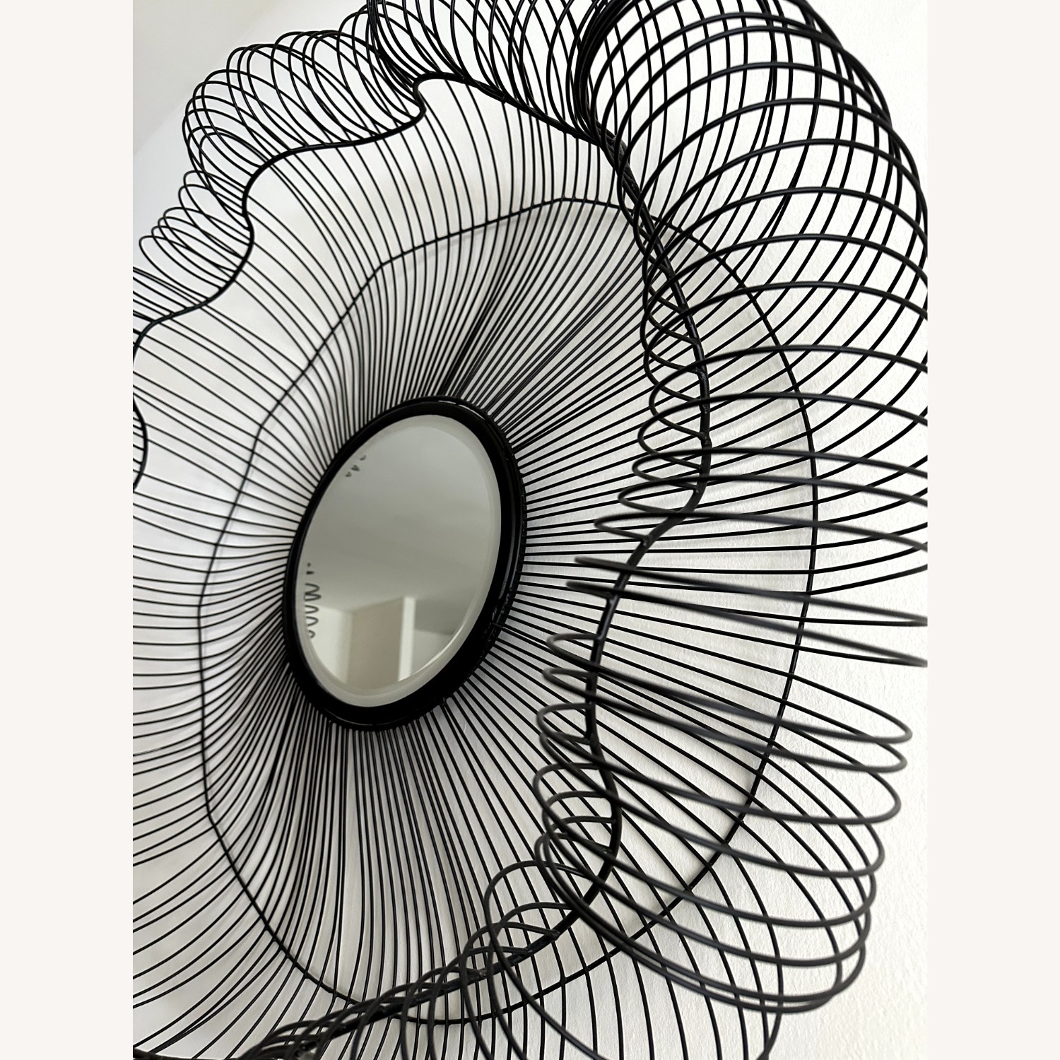 Modern Black Metal Sunburst Wall Mirror/Décor - image-4