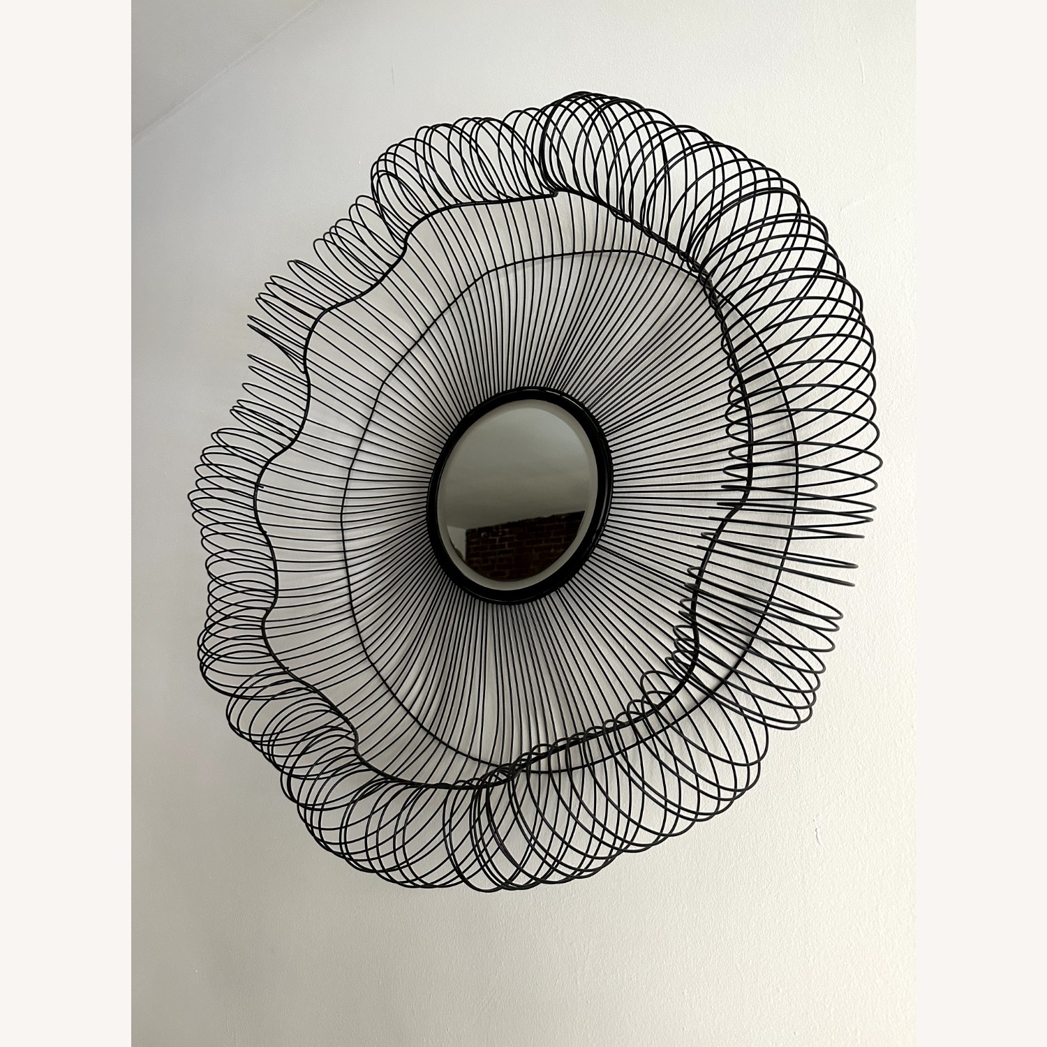 Modern Black Metal Sunburst Wall Mirror/Décor - image-2