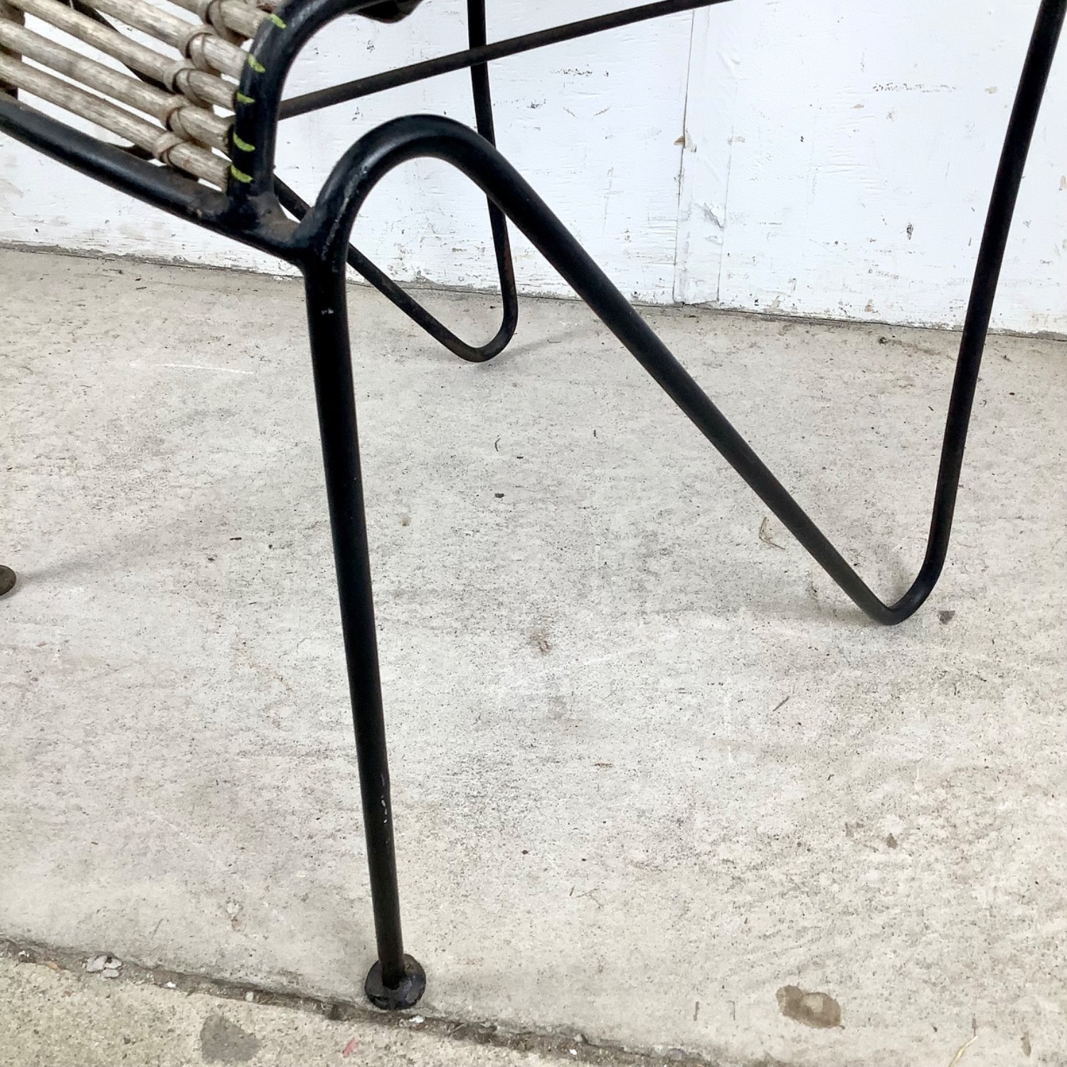 Vintage Wrought Iron & Woven Reed Dining Chair - image-12