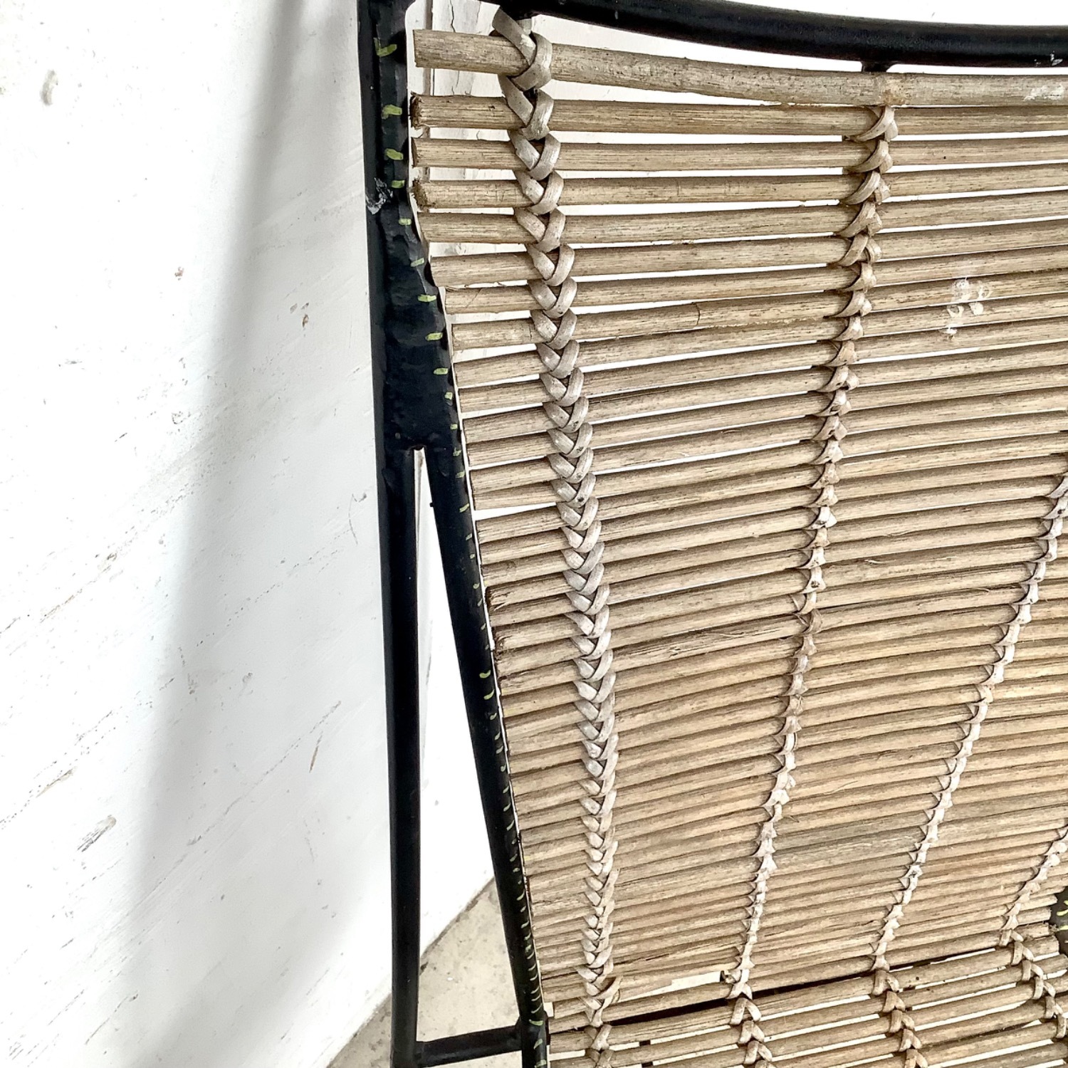 Vintage Wrought Iron & Woven Reed Dining Chair - image-10