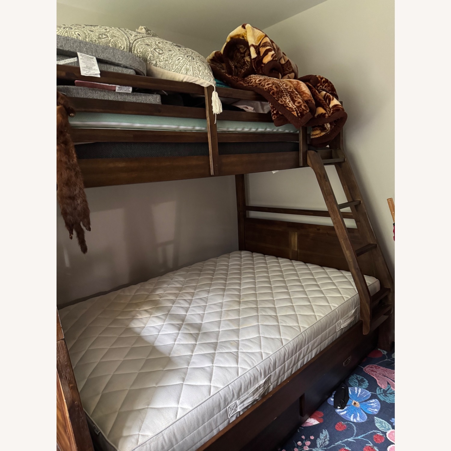 Bob's Discount Furniture Dark Brown Wood Bunk Bed - image-1