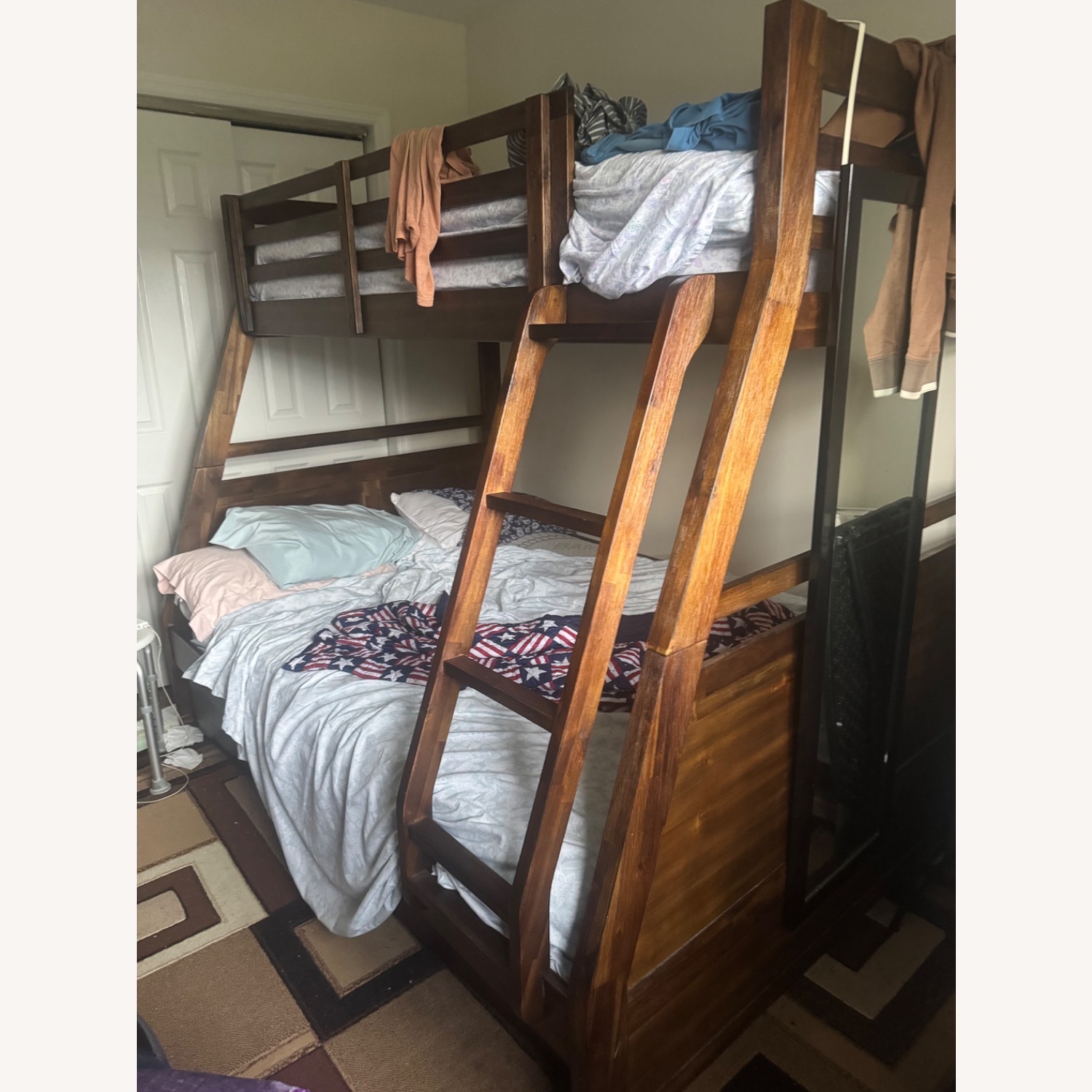 Bob's Discount Furniture Dark Brown Wood Bunk Bed - image-3