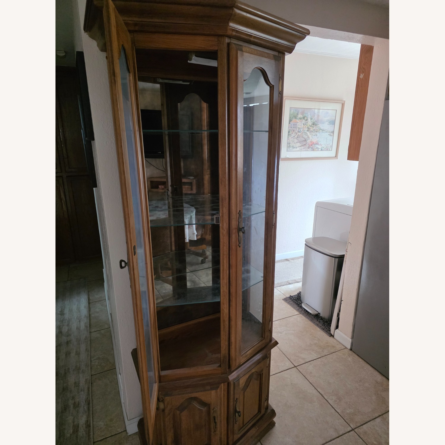 Dark Brown Glass Bar Cart - image-3