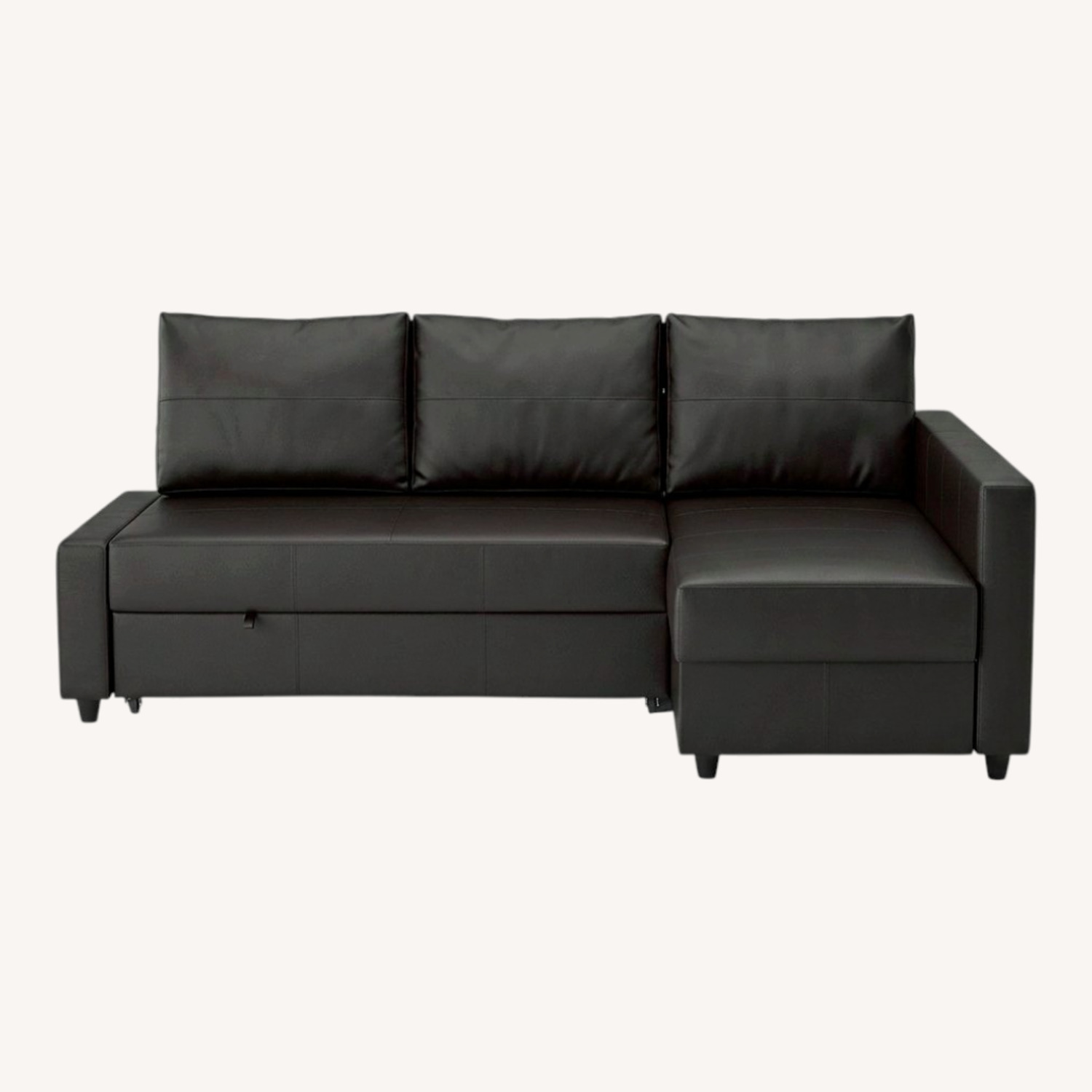 IKEA FRIHETEN Black Faux Leather 3+ Piece Sectional - image-0