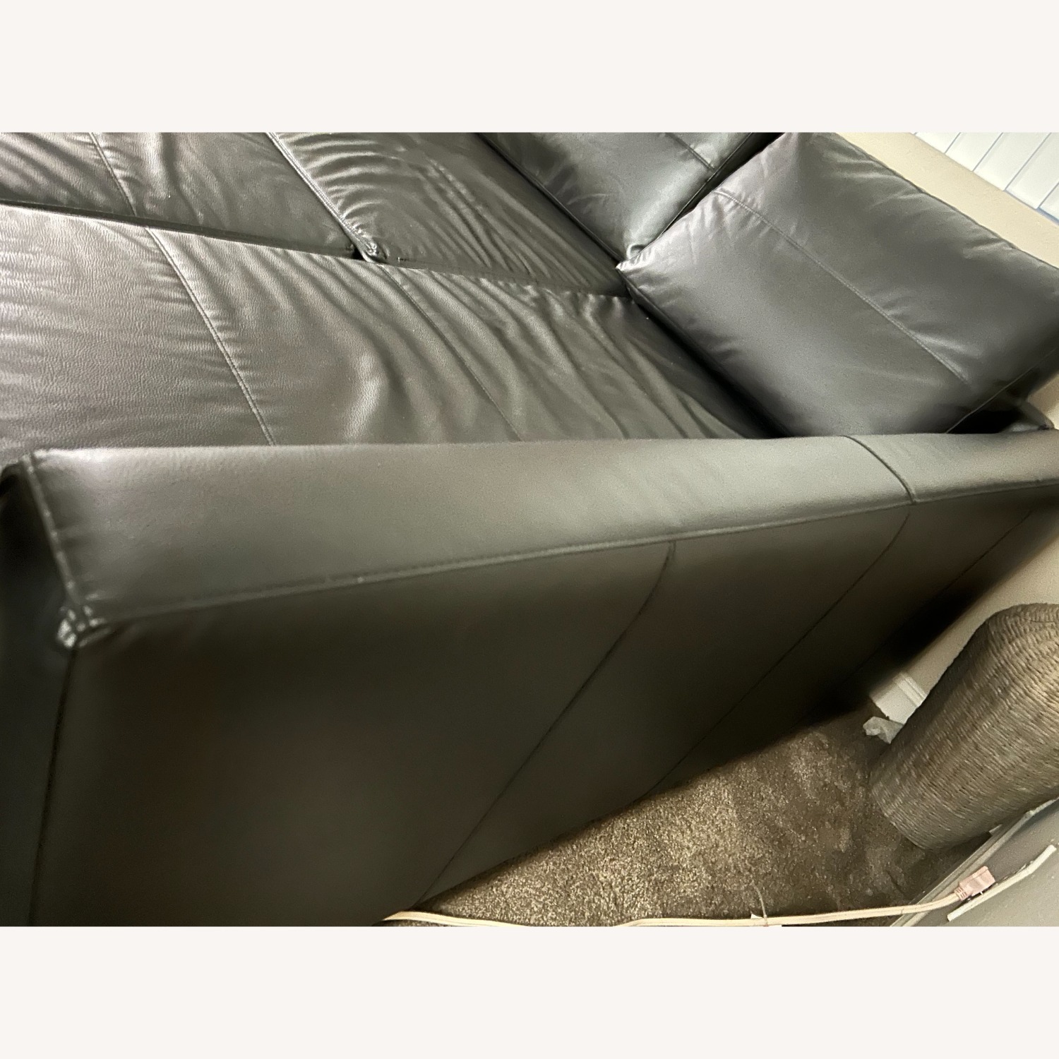 IKEA FRIHETEN Black Faux Leather 3+ Piece Sectional - image-5