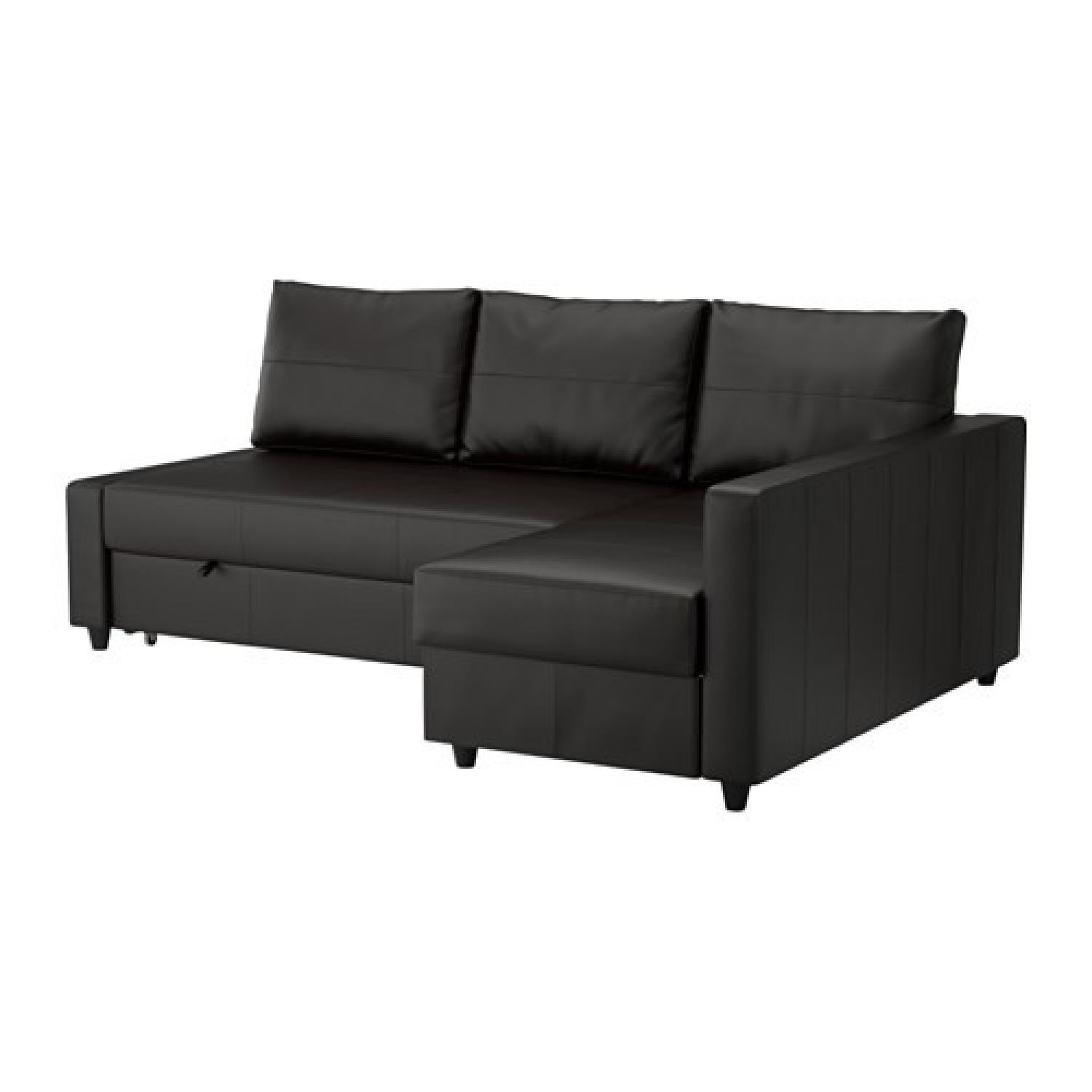 IKEA FRIHETEN Black Faux Leather 3+ Piece Sectional - image-6