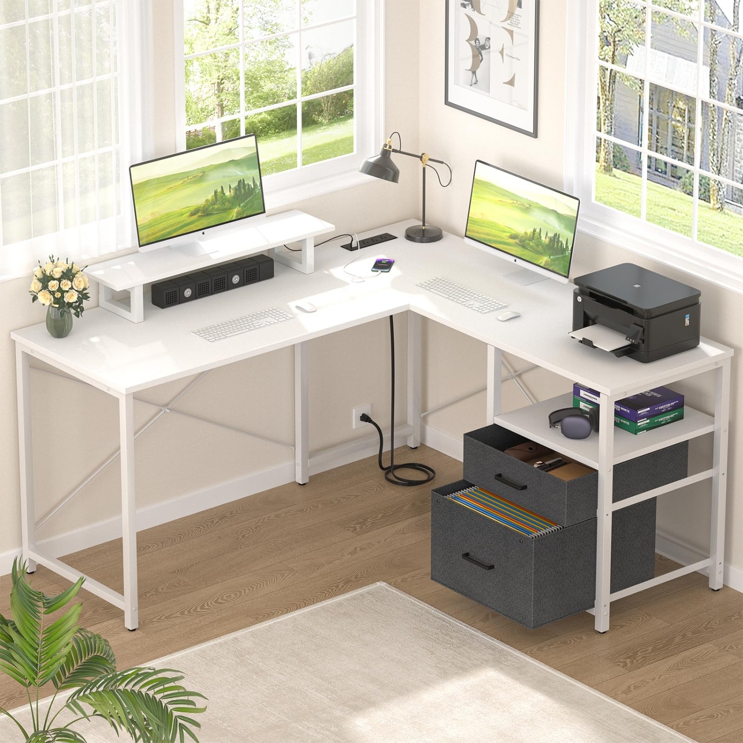 Amazon White Desk L-Shaped - image-4