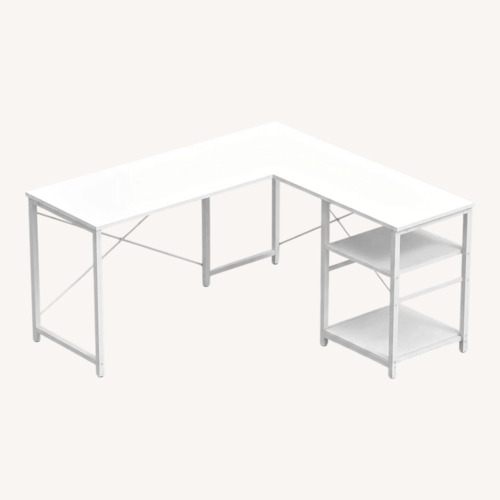 Used Amazon White Desk L-Shaped for sale on AptDeco