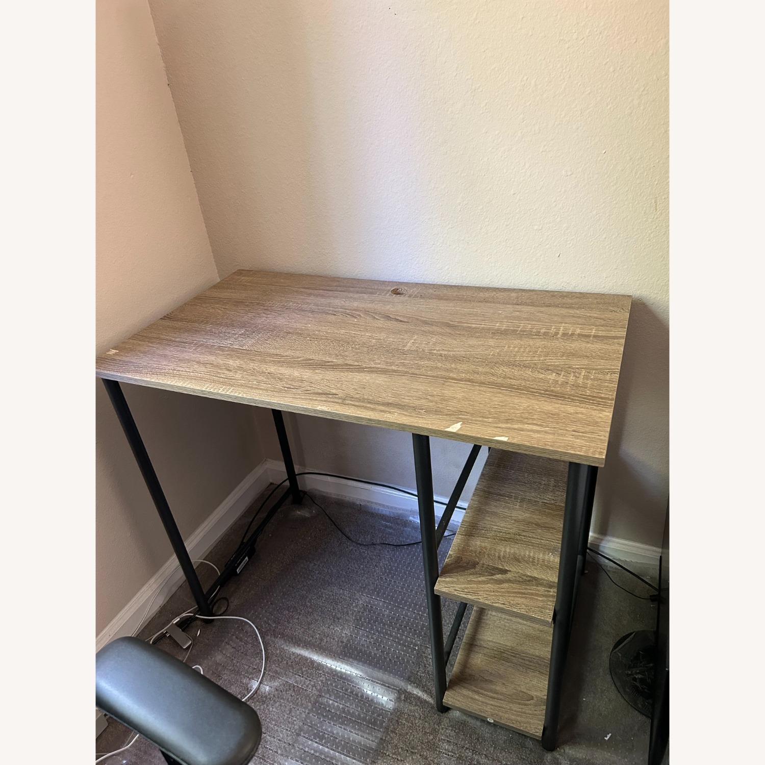 Dark Brown Wood Desk - image-1