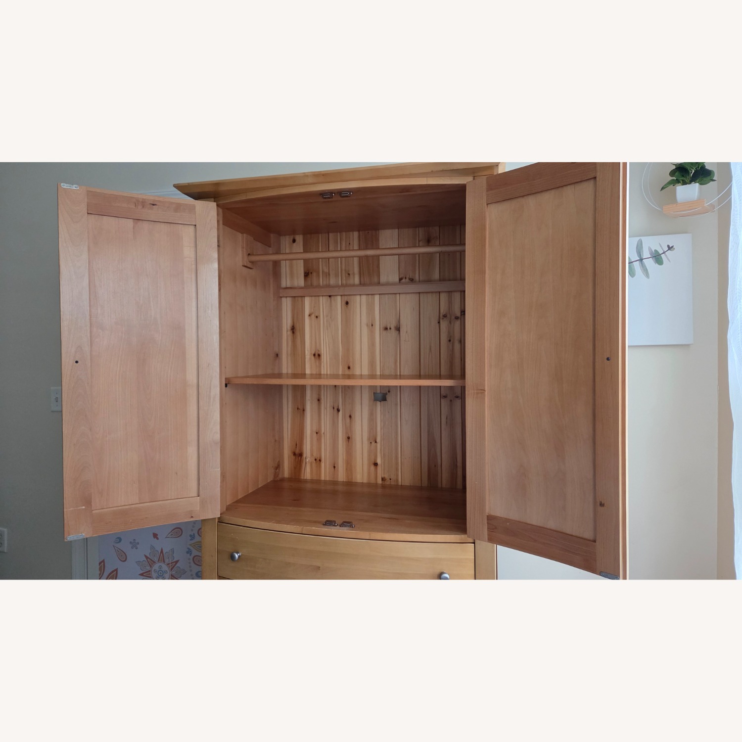 Crate & Barrel Natural Wood Armoire - image-4