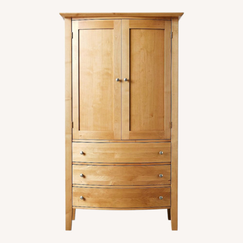 Used Crate & Barrel Natural Wood Armoire for sale on AptDeco