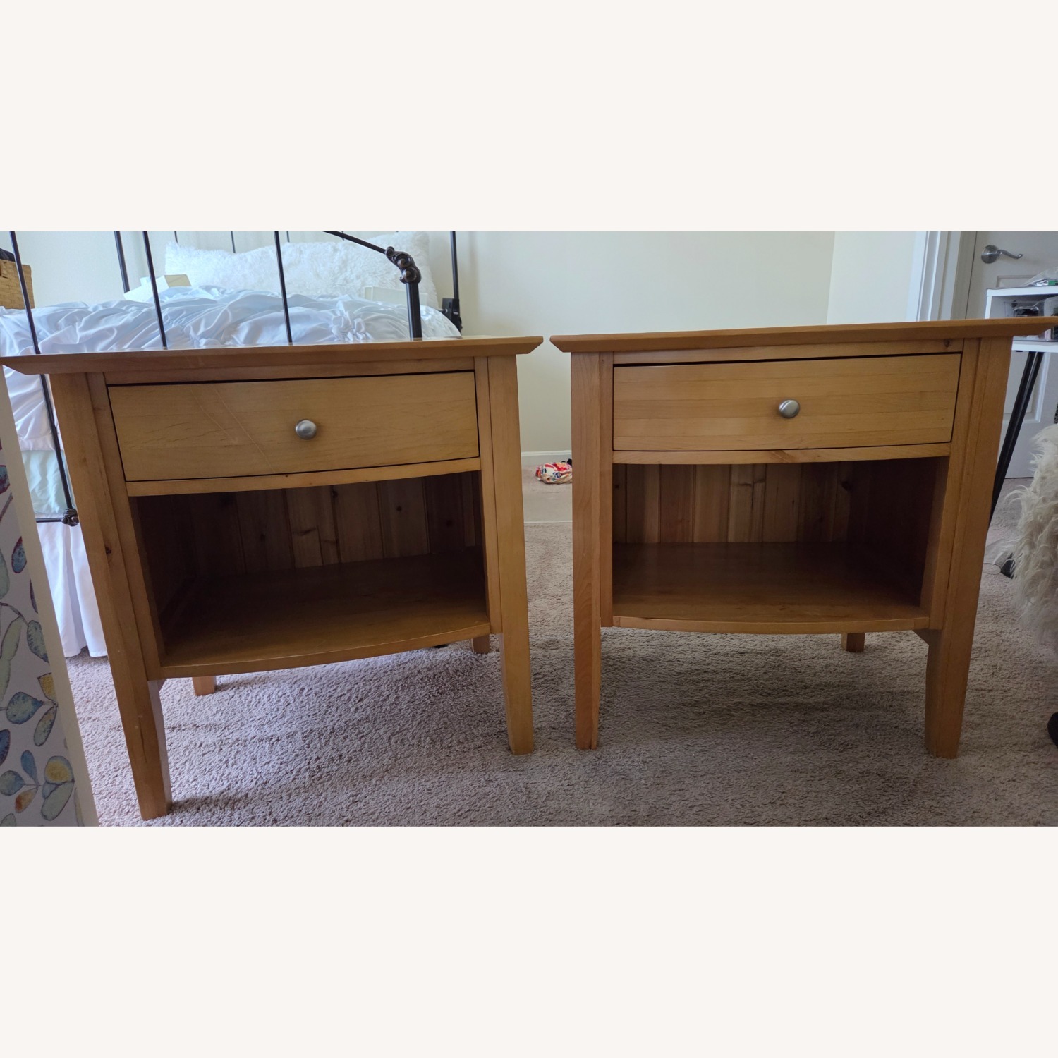 Crate & Barrel Natural Wood Nightstands - image-5