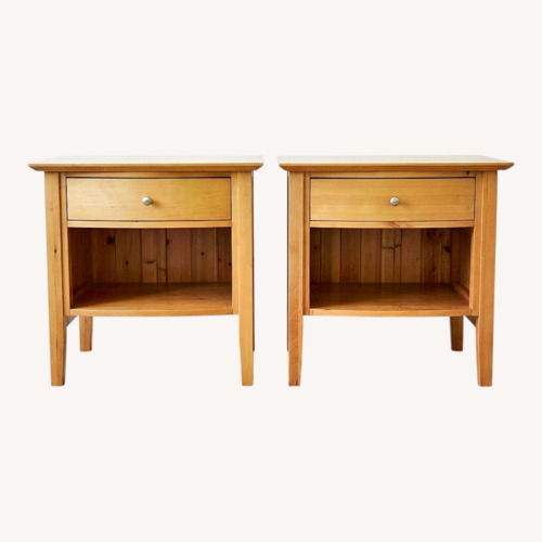 Used Crate & Barrel Natural Wood Nightstands for sale on AptDeco