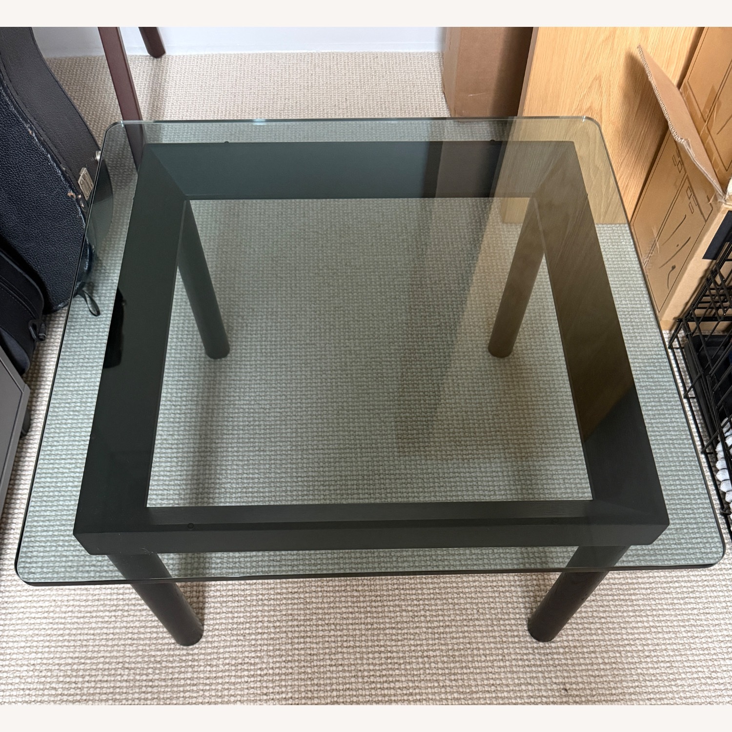 HAY Kofi Clear Glass Black Oak Table - image-1