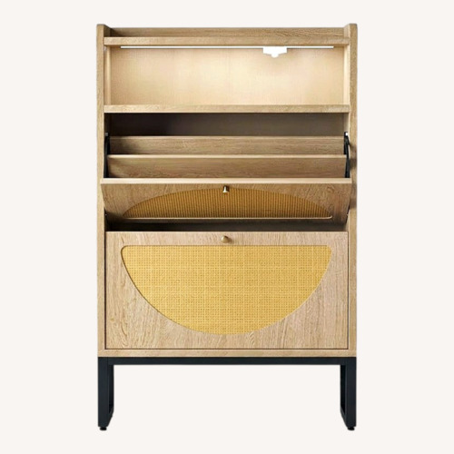 Used Rattan Shoe Cabinet with 2 Drawers for sale on AptDeco