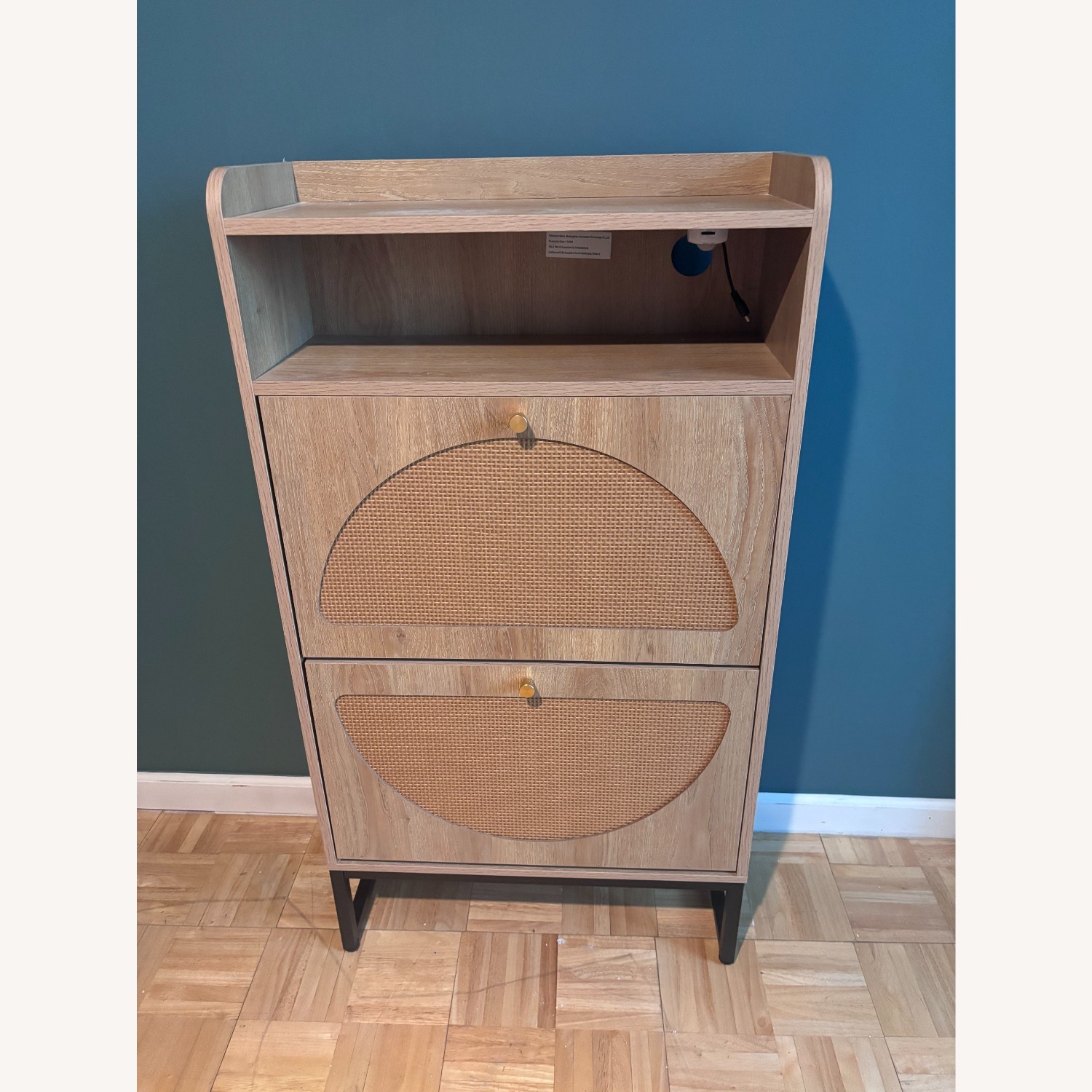 Rattan Shoe Cabinet with 2 Drawers - image-10