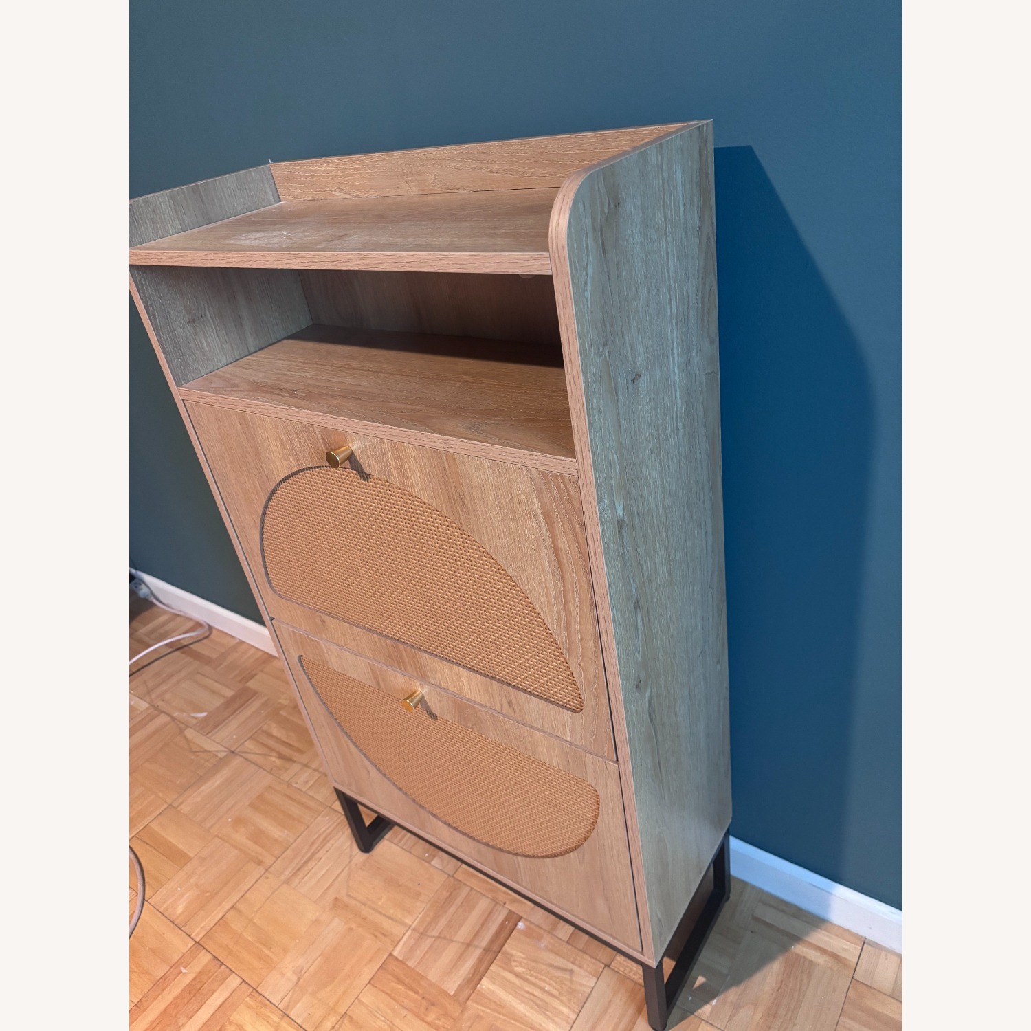 Rattan Shoe Cabinet with 2 Drawers - image-13